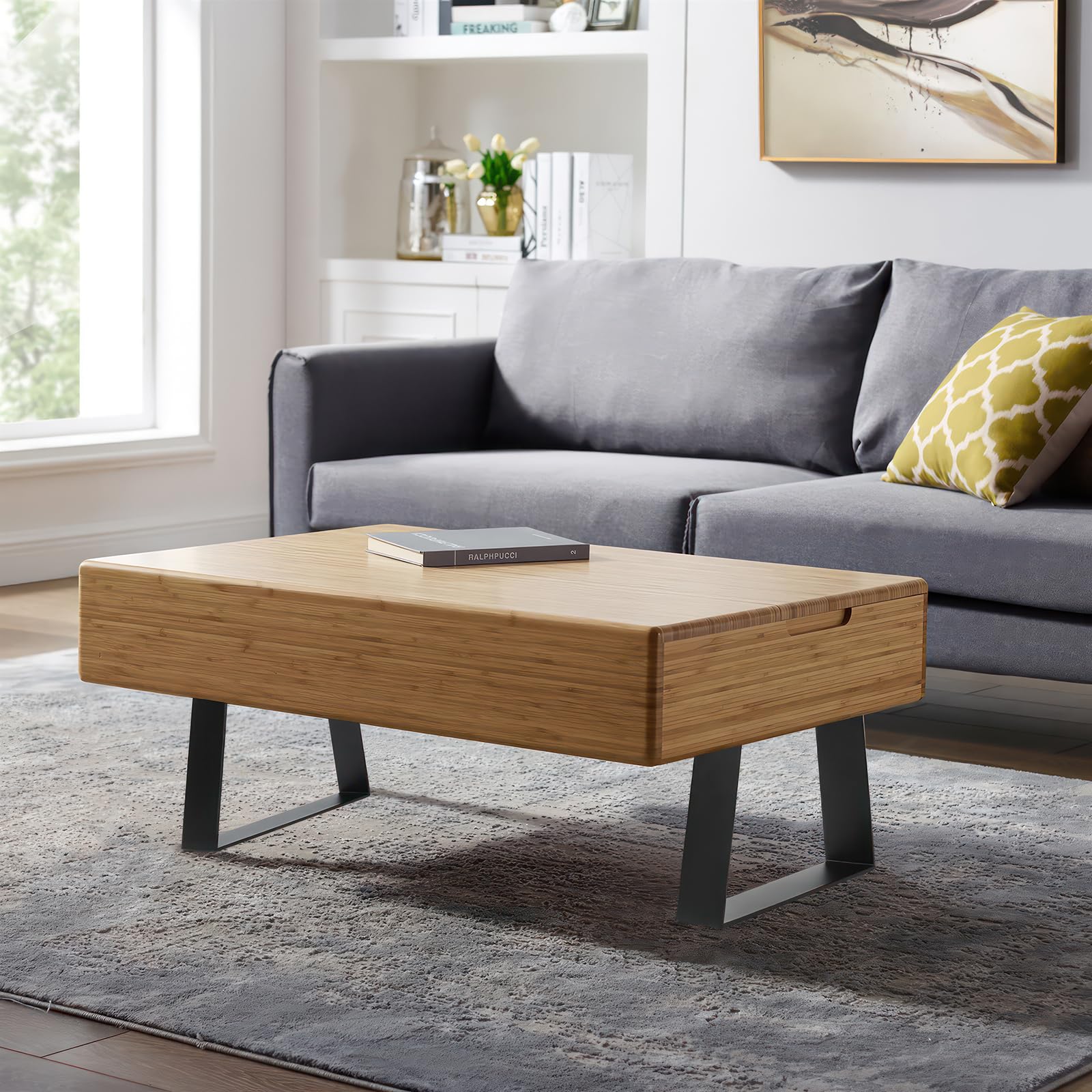 LiYiJiKeJi 2 Pcs Black Coffee Table Legs Metal - Image 4