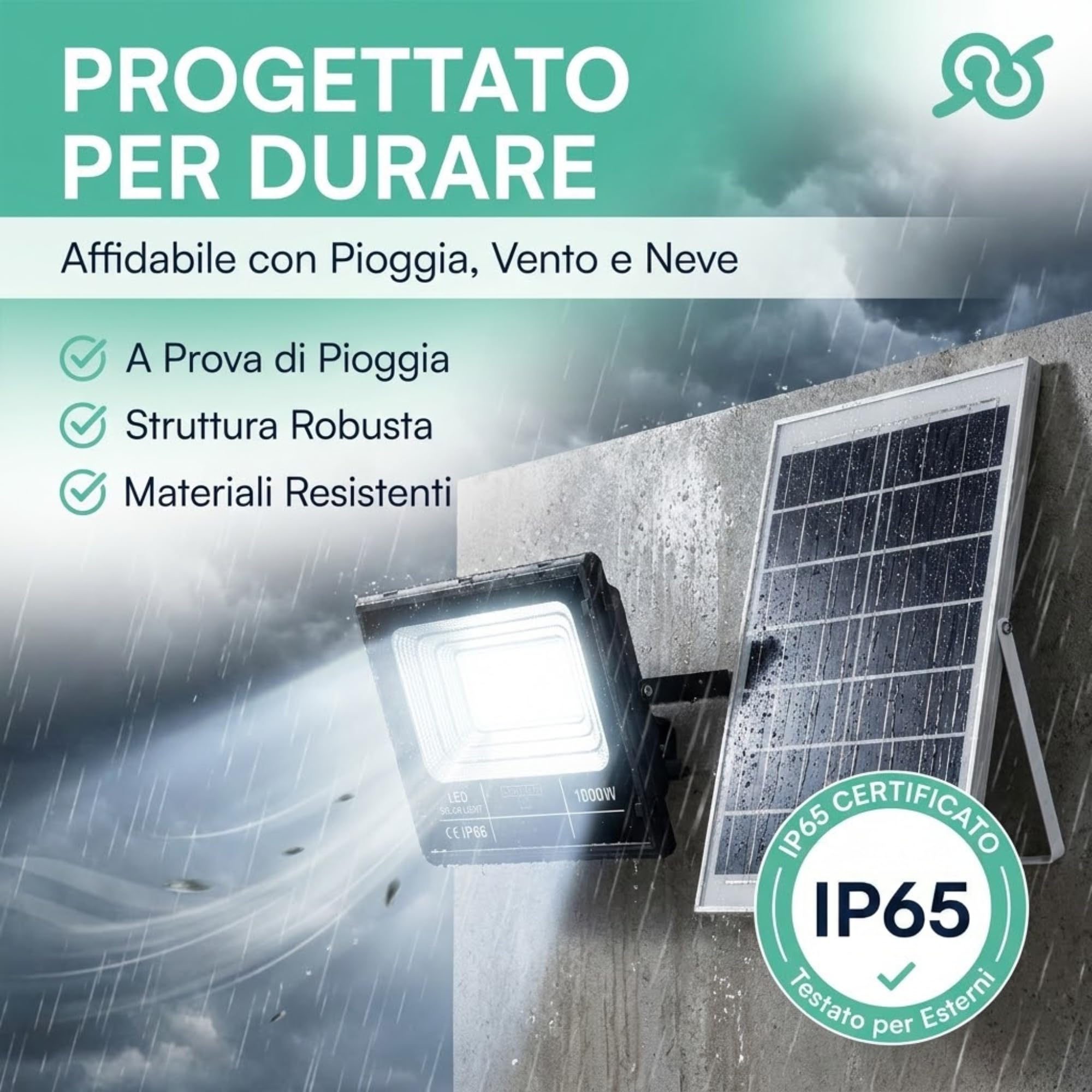 tempo di saldi Faro Led Esterno con Pannello Solare 1000w - Faro Solare da Esterno Potente con Telecomando, Luce Esterna Impermeabile per Giardino e Cortile, Fari a Led ad Alta Efficienza