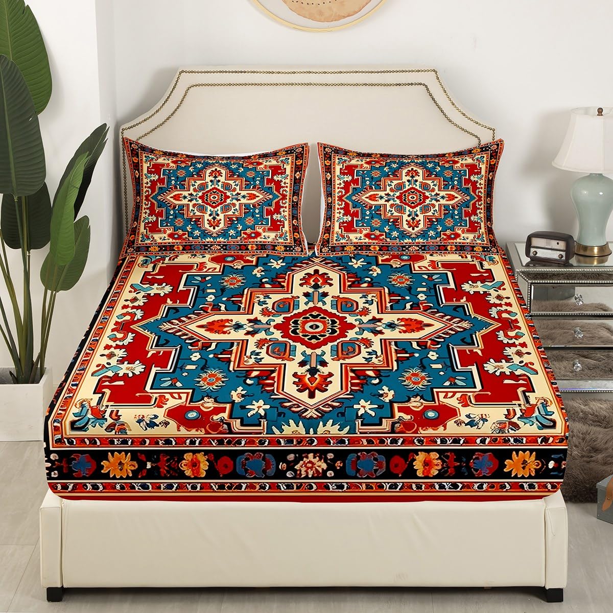 Wotcsil Plaid Coperta Floreale Boho in Cotone per Divano Coperta Matrimoniale Boho Copriletto