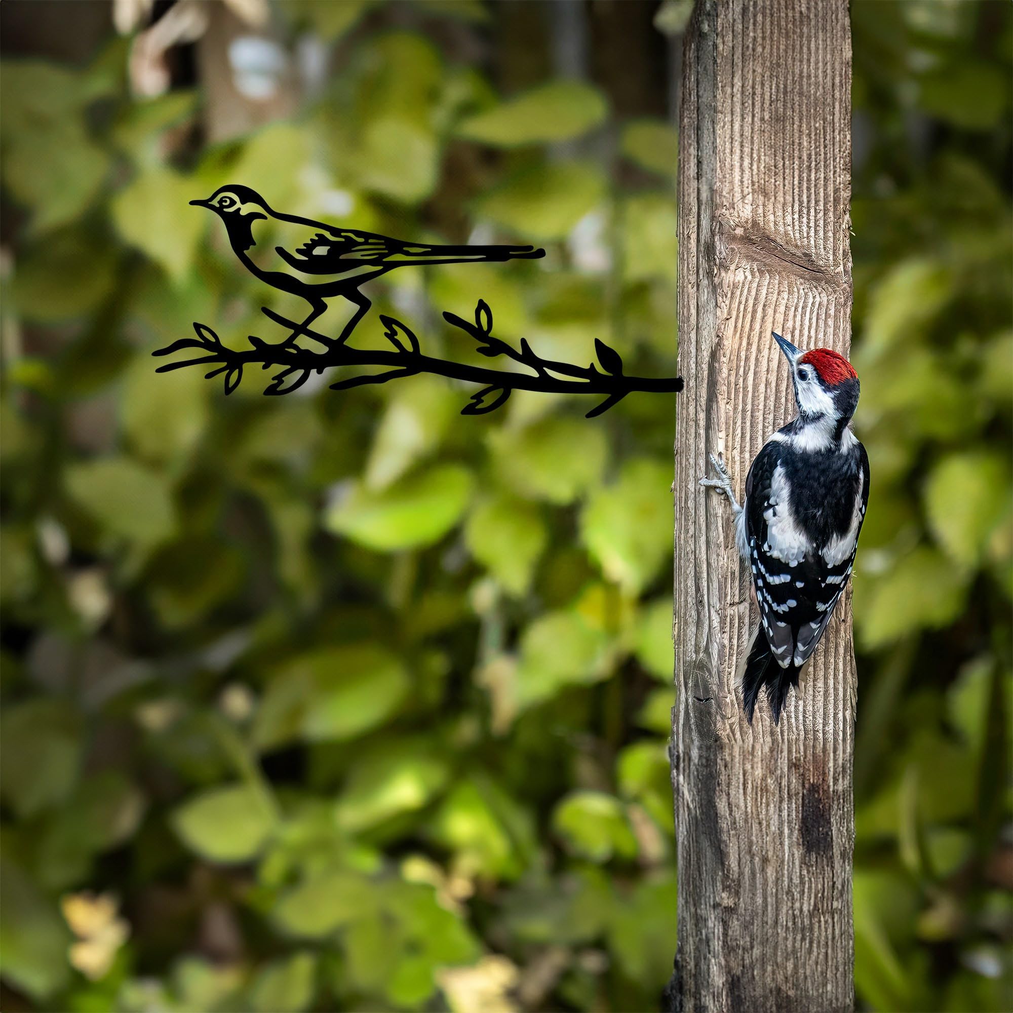 Deconation - Decoración de jardín para pájaros (50 x 20 cm), color negro