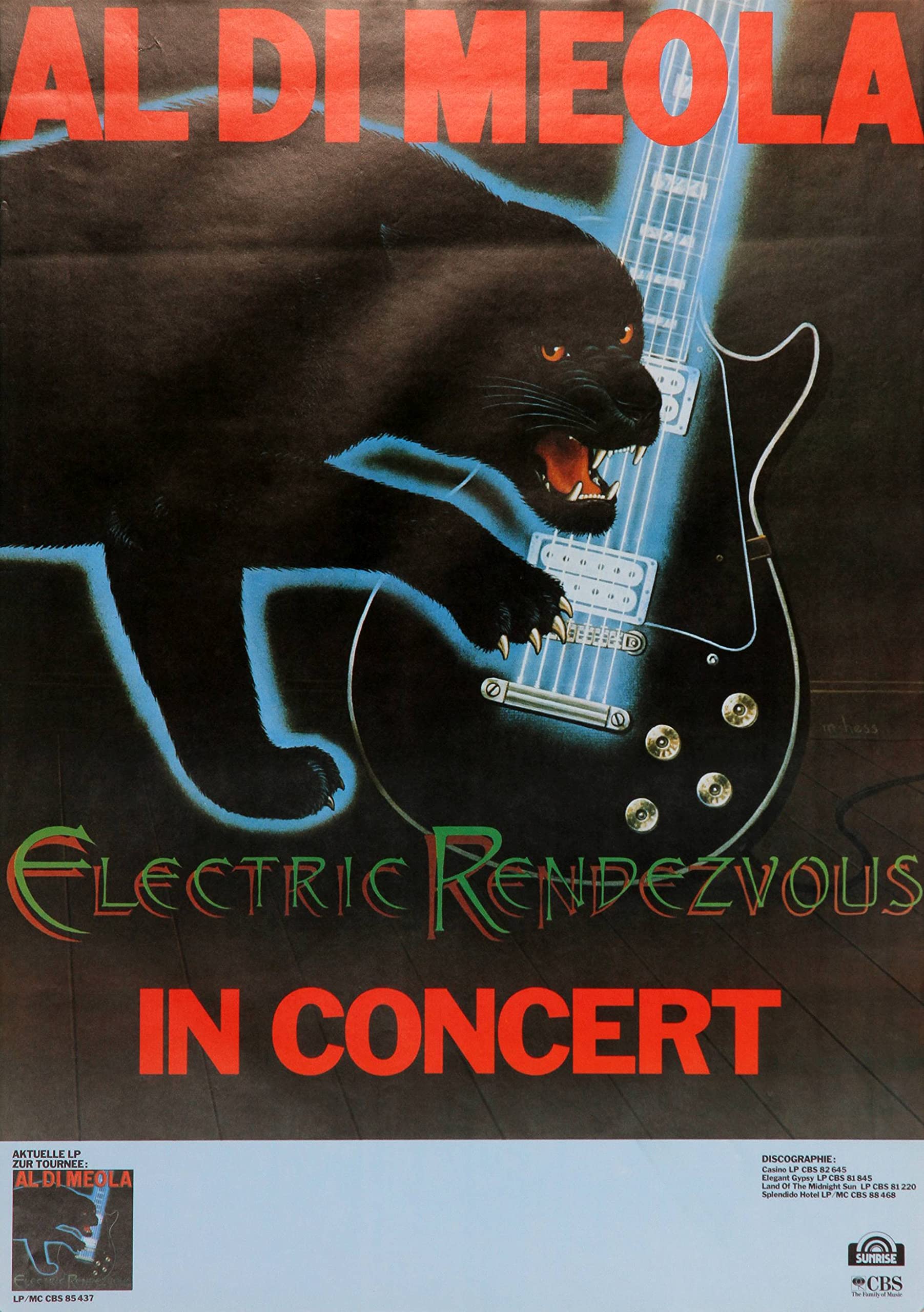 Premium Poster/Plakat | DIN A1 | Wanddeko | Live Konzert Veranstaltung » Alo Di Meola - Electric Rendezvous, No Town 1982 «