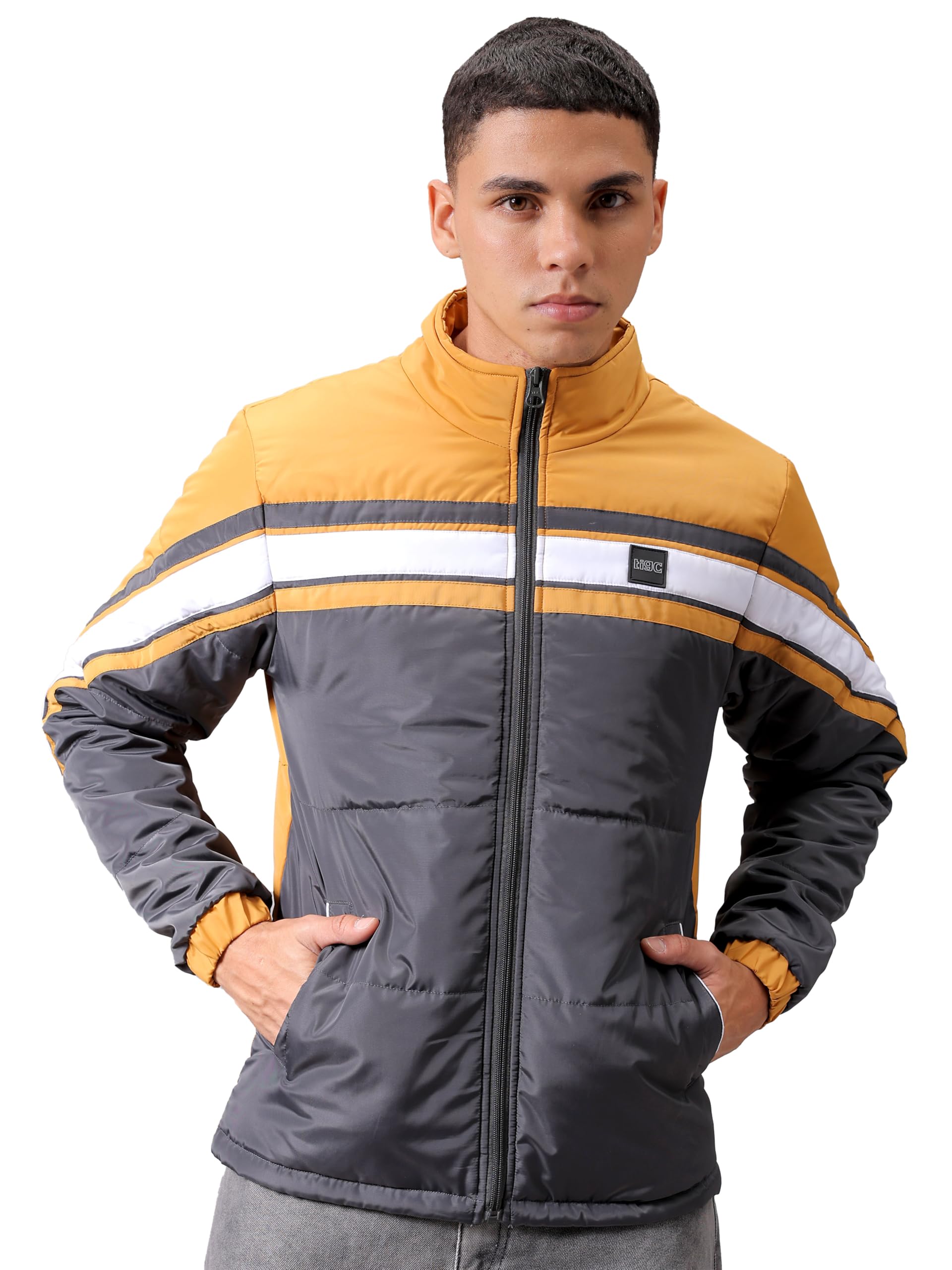 The Indian Garage Co Men's Polyester Regular Puffer Jacket