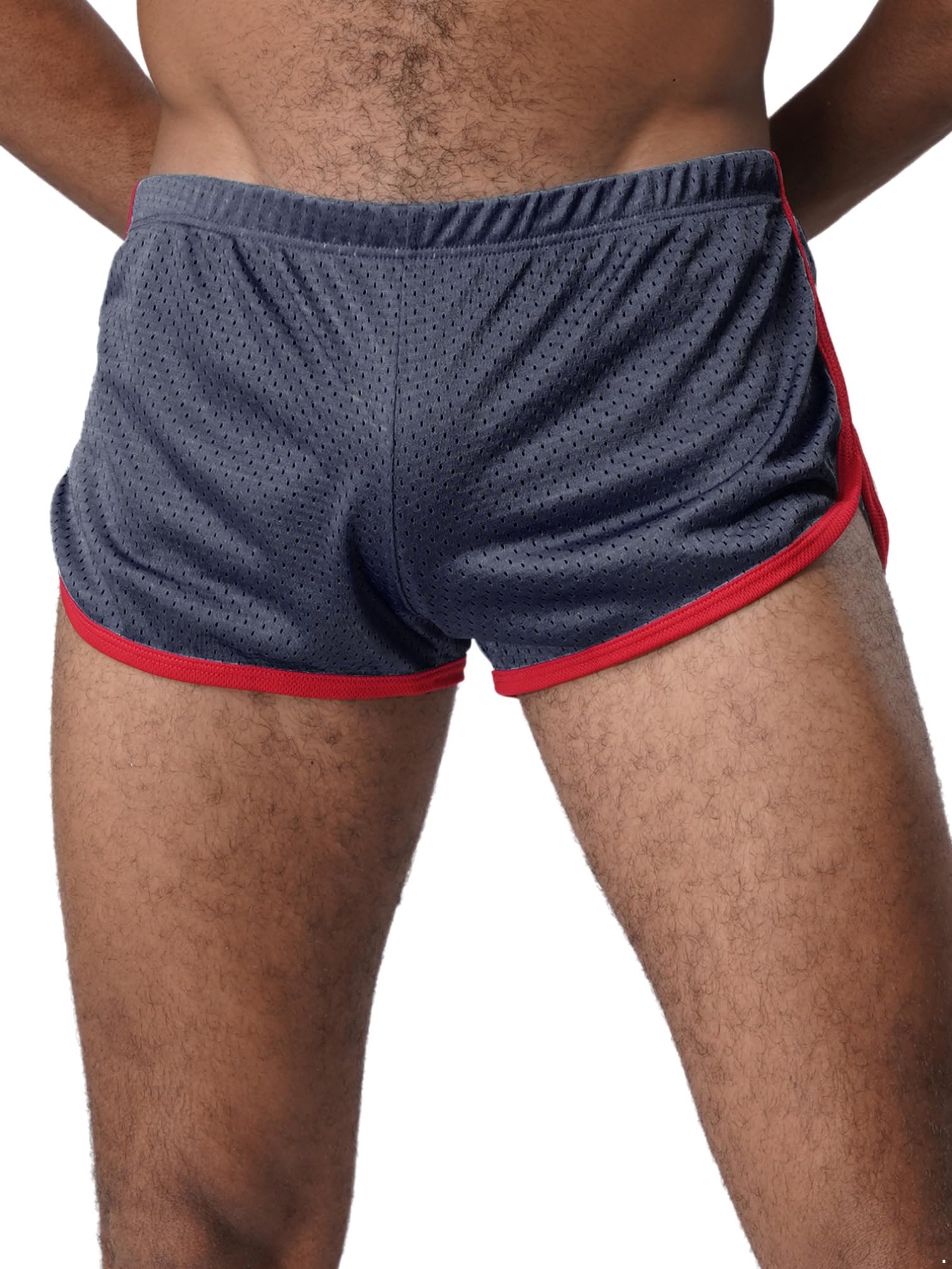 Mens Breathing Workout Sports Booty Shorts Stretchy Breathable Running Shorts Swim Trunks