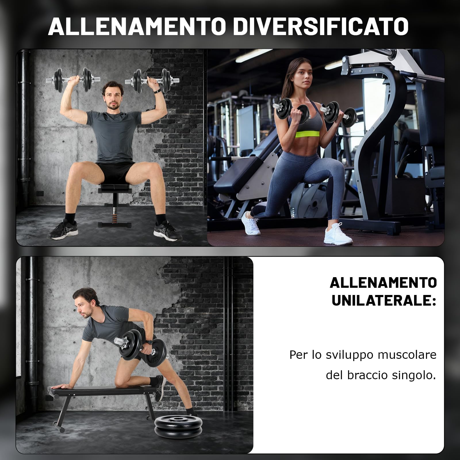 10/15/30KG Manubrio Palestra Casa con Piastre Diversi Pesi, Ideale per Allenamento Forza Fitness Sollevamento Pesi a Casa Palestra