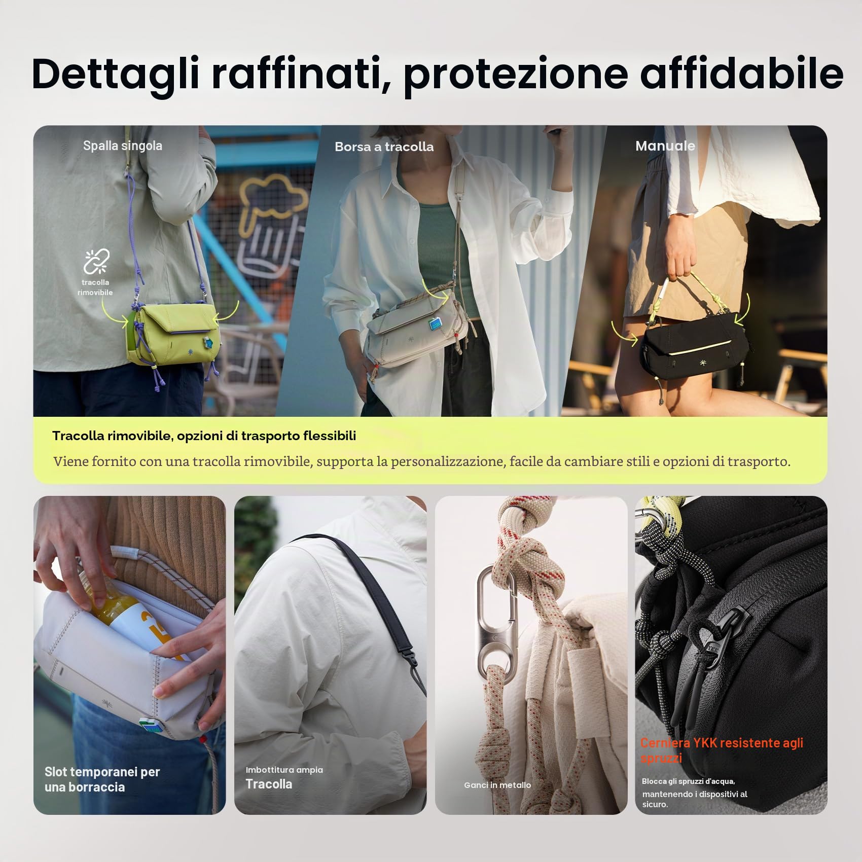 PGYTECH OneGo Pocket Borsa a Tracolla, Borsa Spalla Actioncamera/Telefono | Stile Casual Quotidiano, Design a Scomparti Sandwich, Chiusura Magnetica Rapida, Tessuto Leggero Resistente, Verde