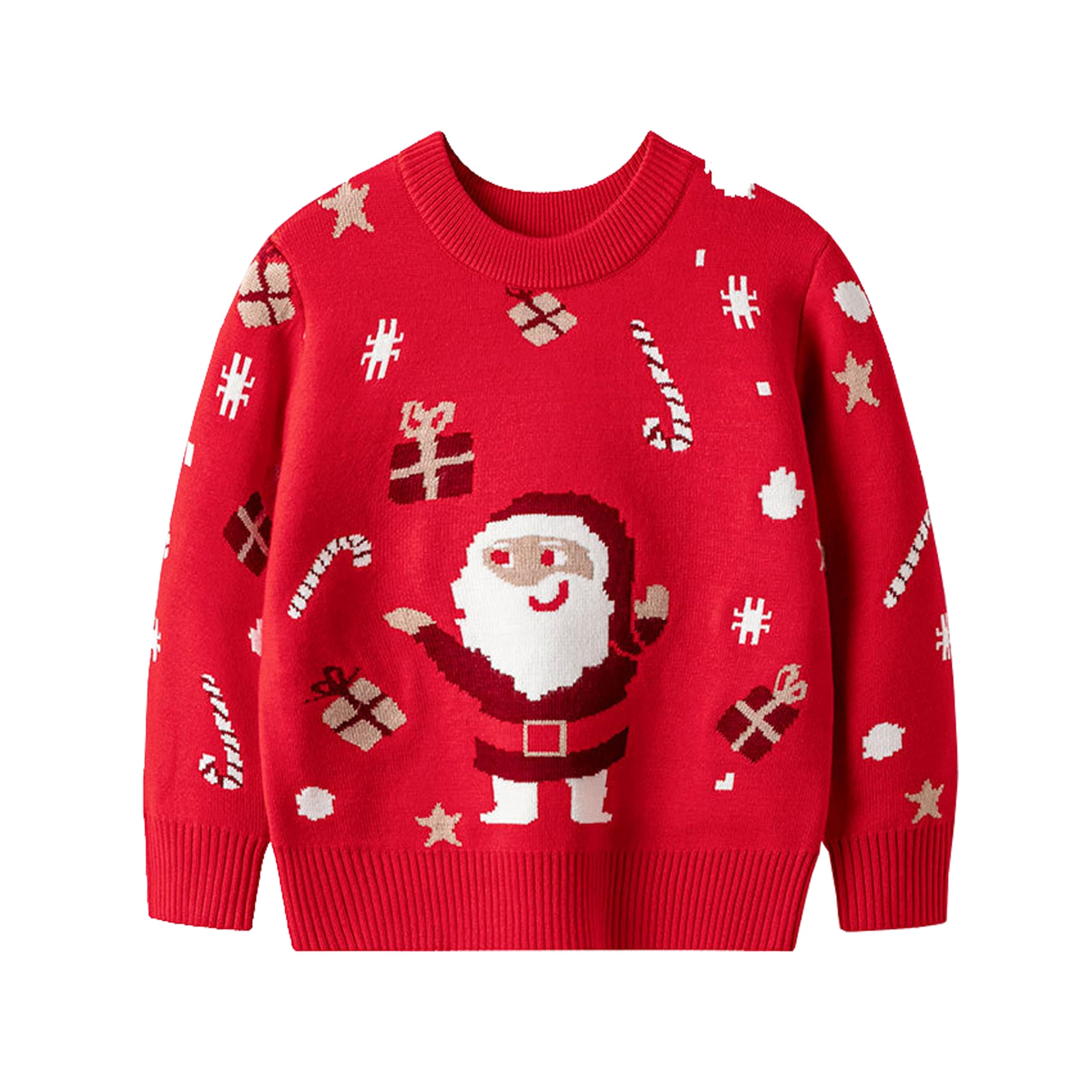 LIKPOJA Kids Christmas Jumper Girls Boys Knitted Christmas Ugly Sweater Toddler Jumpers for Children's Winter Warm Clothes(Knitwear M Santa Claus,3-4Y