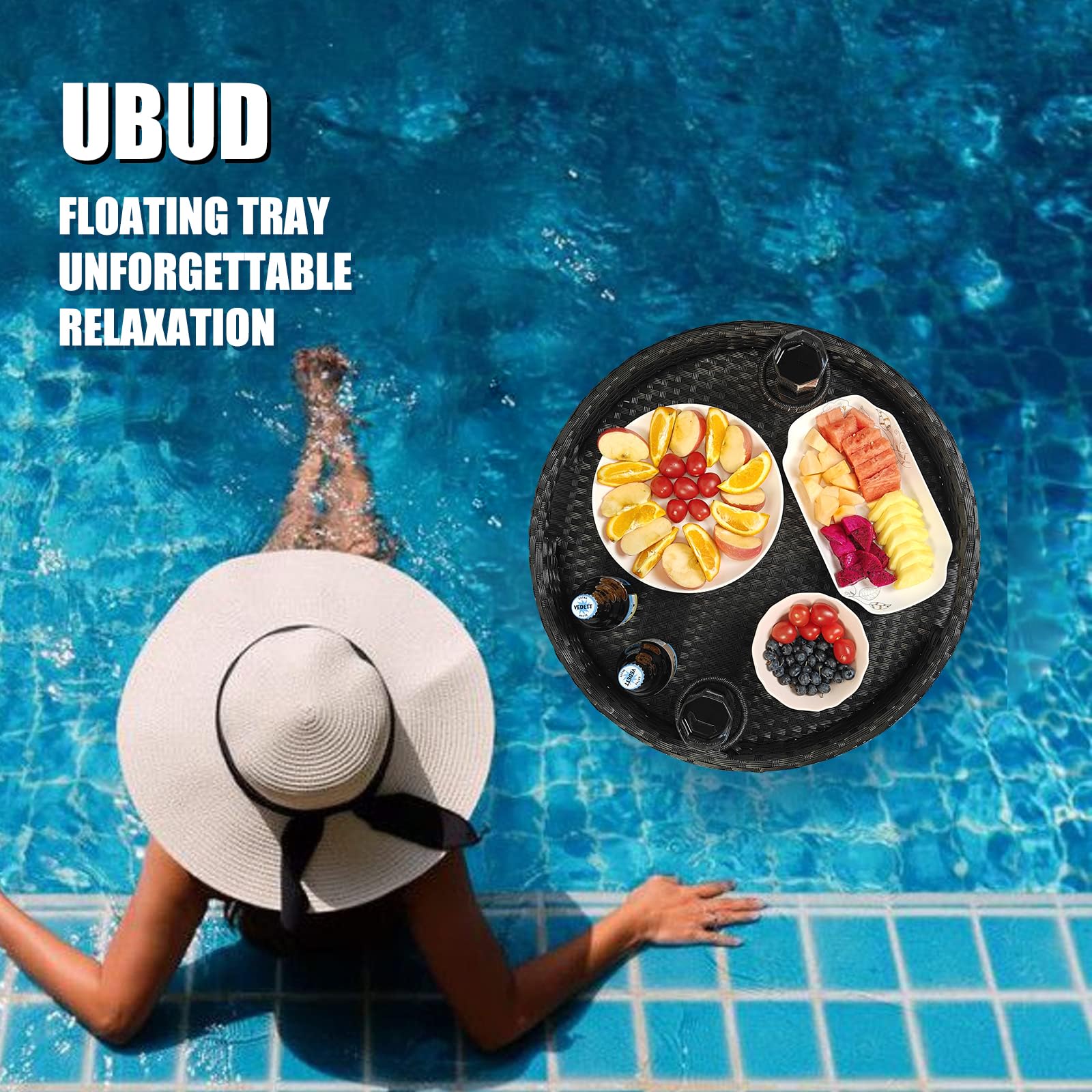 Bandeja flotante para piscina, bandeja flotante para piscina, bandeja flotante, mesa de billar flotante, ideal para alimentos y bebidas, mesa flotante para piscina, bandeja flotante esencial para