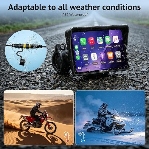 Wonsidary W522TPMS 5" Motorcycle Screen for CarPlay & Android Auto, TPMS - 6