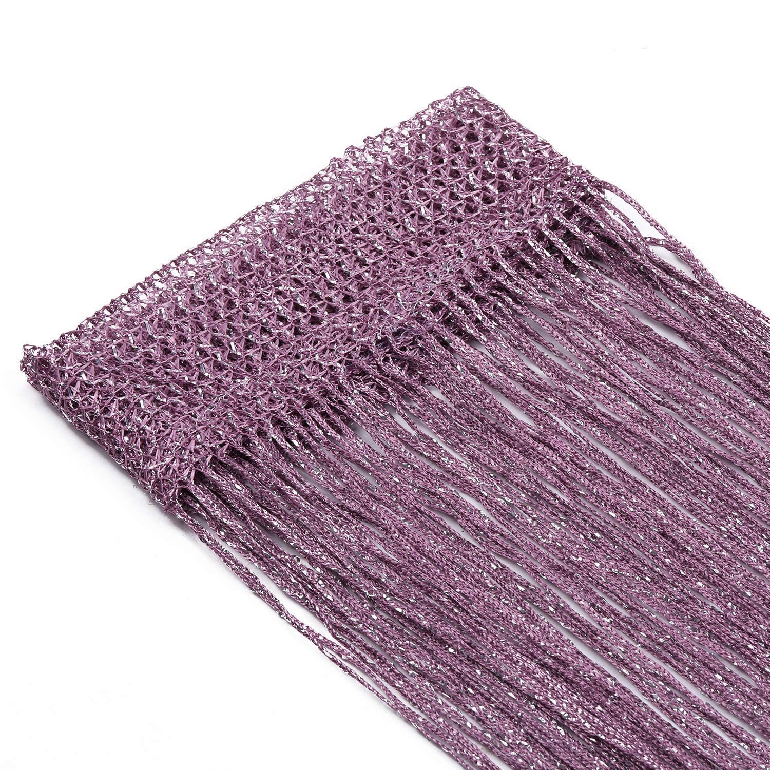 WedDecor Dark Purple String Curtains Glitter Fringe Panel Fly Screen Room Divider Tassel Curtain for Doors Doorway, Windows - Image 3