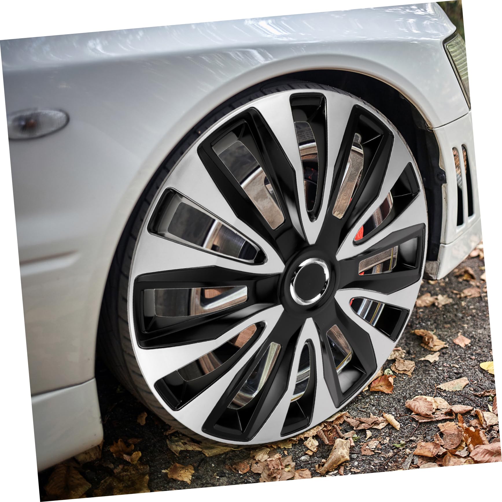 ULTECHNOVO Enjoliveurs de Voiture Décoratifs Cache-Roues Abs Couvre-moyeu Central pour Jantes
