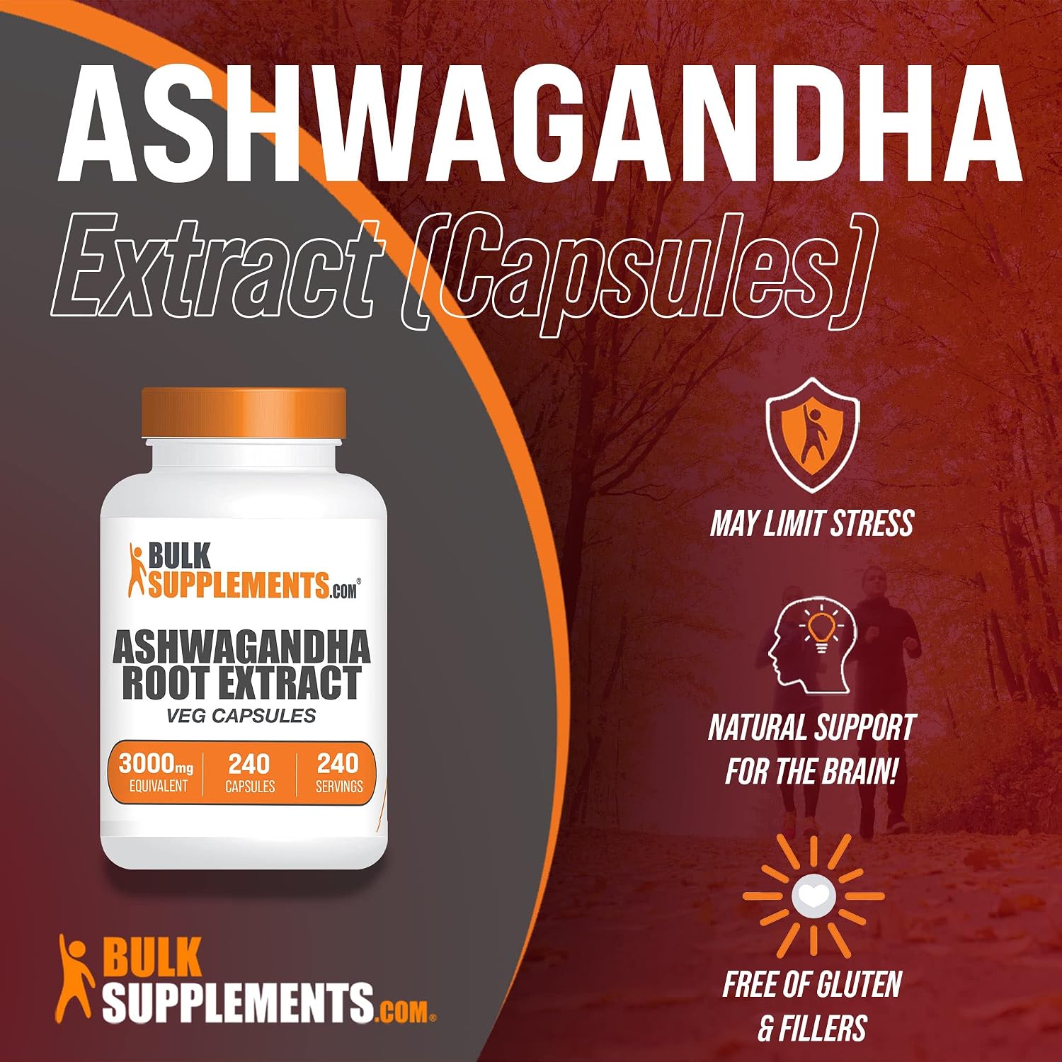 BulkSupplements.com Ashwagandha Root Extract Capsules - Ashwagandha 3000mg - Ashwagandha Supplement - Ashwagandha Capsules - 3000mg Equivalent per Serving, 240-Day Supply (240 Veg Capsules)