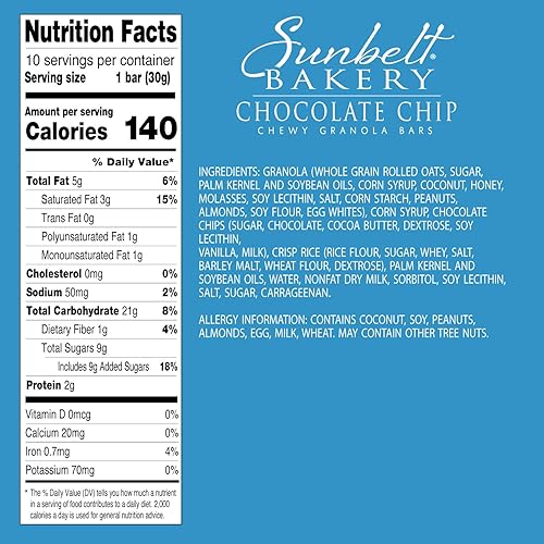 Vista 29 de Sunbelt Bakery Barras de granola masticables con chispas de chocolate, 50 barras de 1.0 onzas (5 cajas)