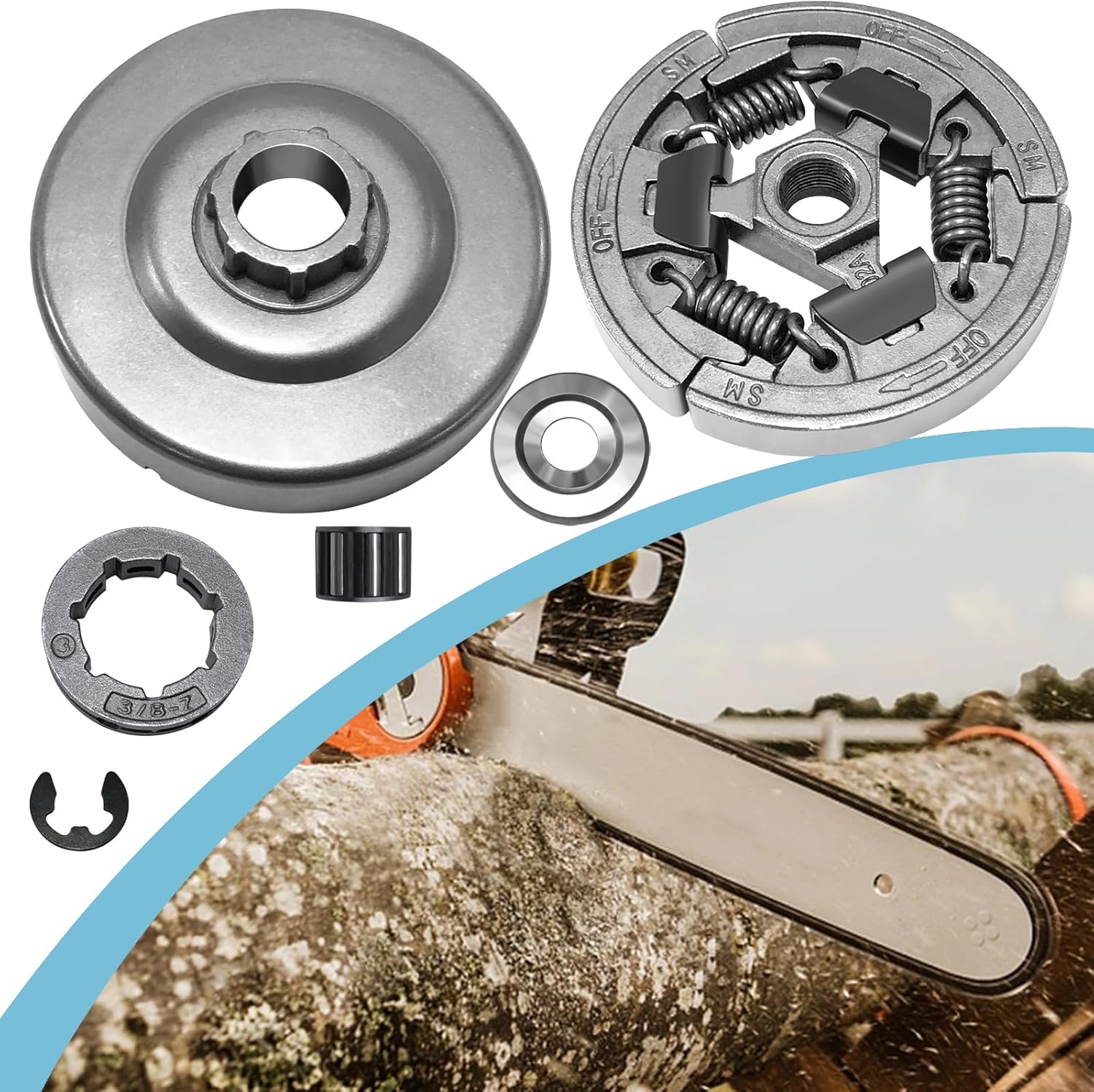 1122 007 1000 Clutch Drum 3/8" 7T Sprocket Kit view 6