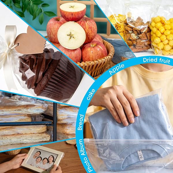 130 Pcs Clear Cellophane Bags, Self Adhesive A4 Clear Envelopes, A4 Self Adhesive Cellophane Bags for Clothes, Crafts (22 x 35 cm) - 5