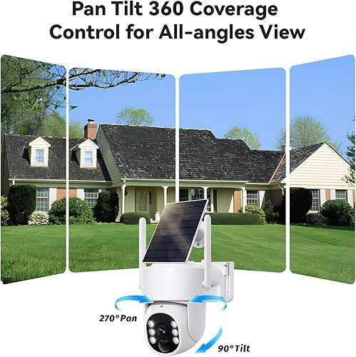 Miniatura 8 de Cámara de seguridad celular 4G LTE, sin cámara de seguridad WiFi para exteriores inalámbrica alimentada por energía solar, tarjeta SIM incorporada,