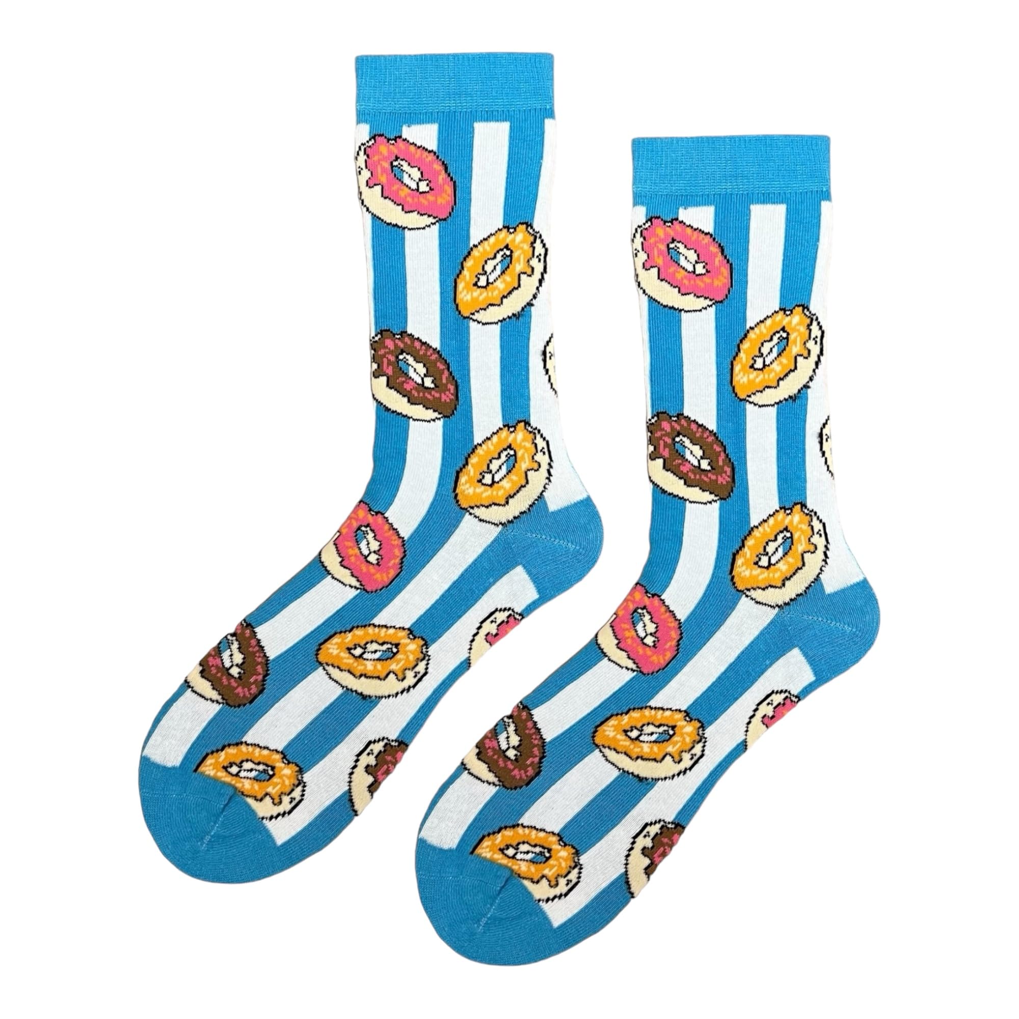 Socks Stars Unisex Blue Donut Pattern Cute Fun Socks/Funny Socks/Novelty Socks/Colourful Socks/ Socks/Funky Socks