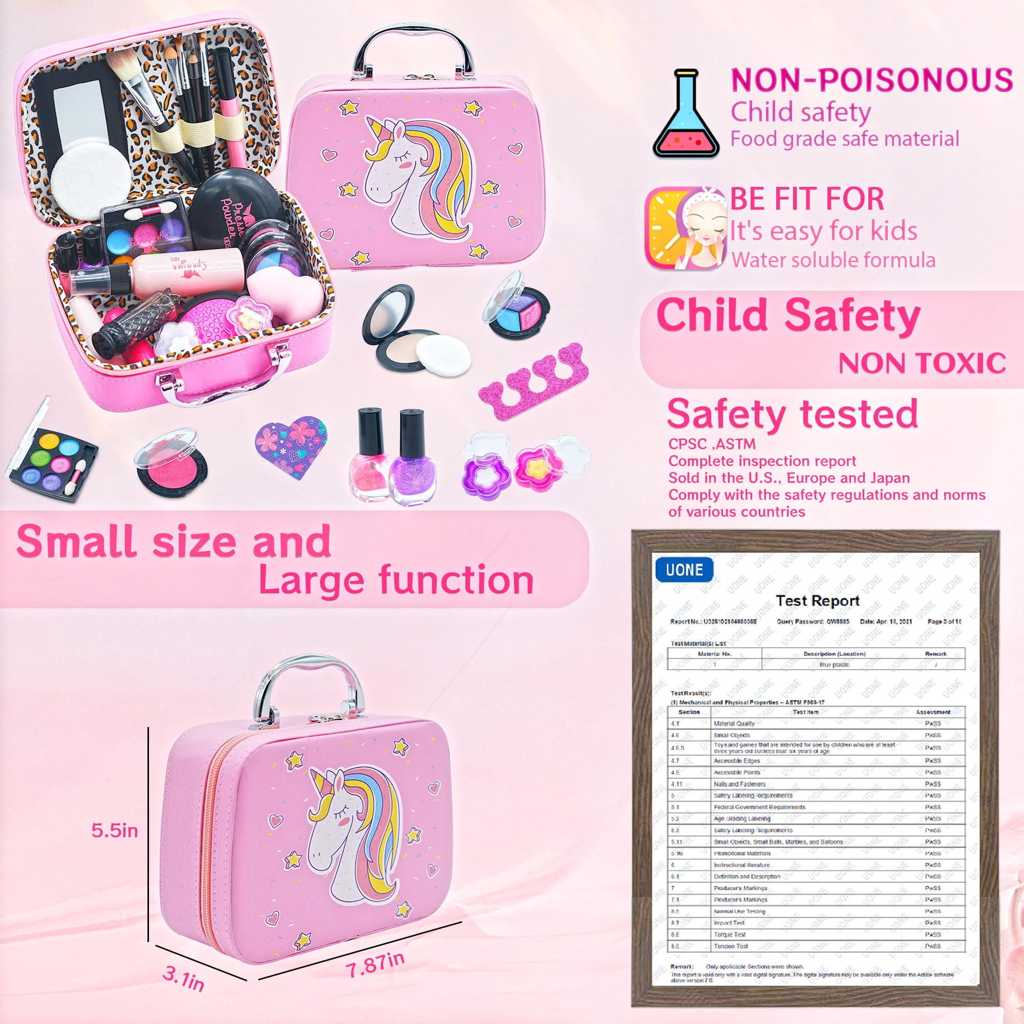 Trucchi Bambina Set - Trucco Set Ragazza, Lavabile Kit Regalo, Set di Trucchi per Bambini, Bambina Giocattoli Giochi Bambino 4 5 6 7 8 9 10 Anni, Regali Natale 3-12 Anni