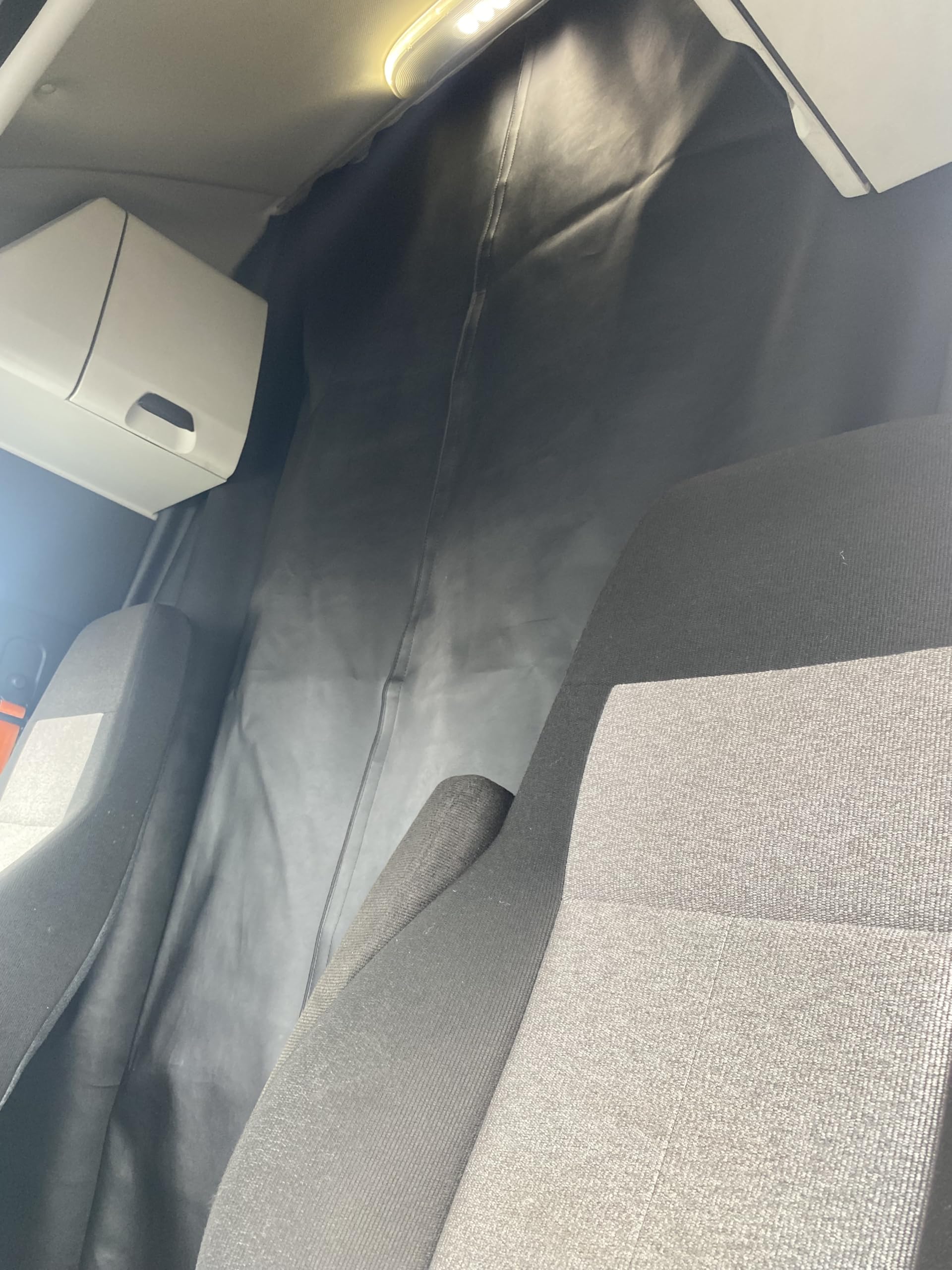 Truck Sleeper Privacy Curtains for Freightliner Cascadia 2018-2025 - High Roof Bunk Interior Curtain-Faux Leather & Fleece (Green)