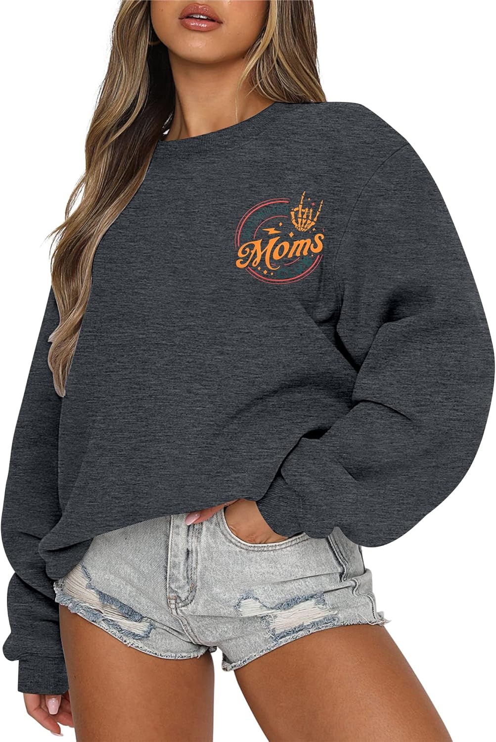 Overstimulated Moms Club Sweatshirt for Women: Mom Sweatshirts Crewneck Mama shirts Oversized Pullover Tops