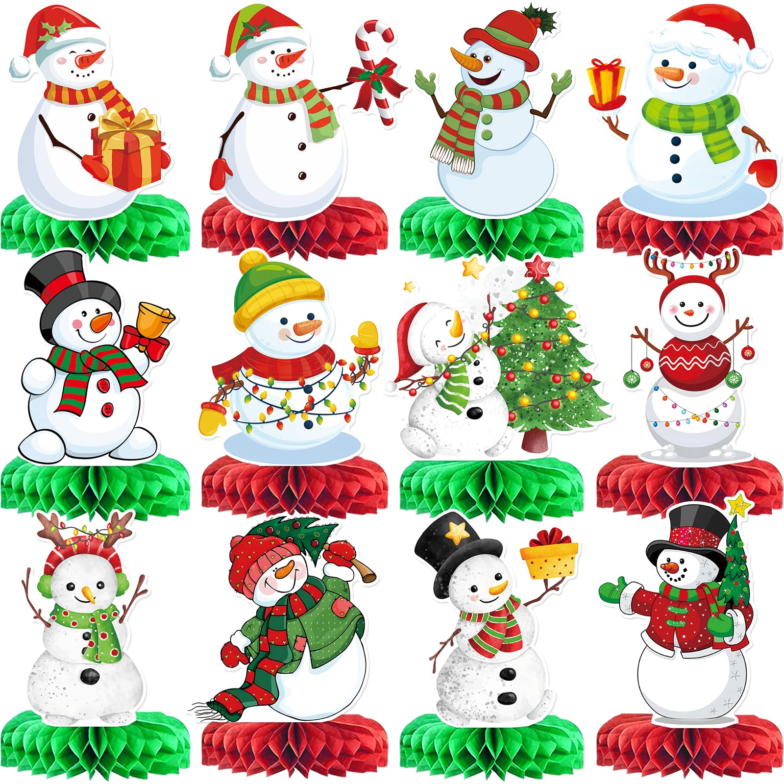 Snowman Christmas Decorations Snowman Decorations for Christmas Party Decorations Christmas Honeycomb Centerpieces for Christmas Party Table