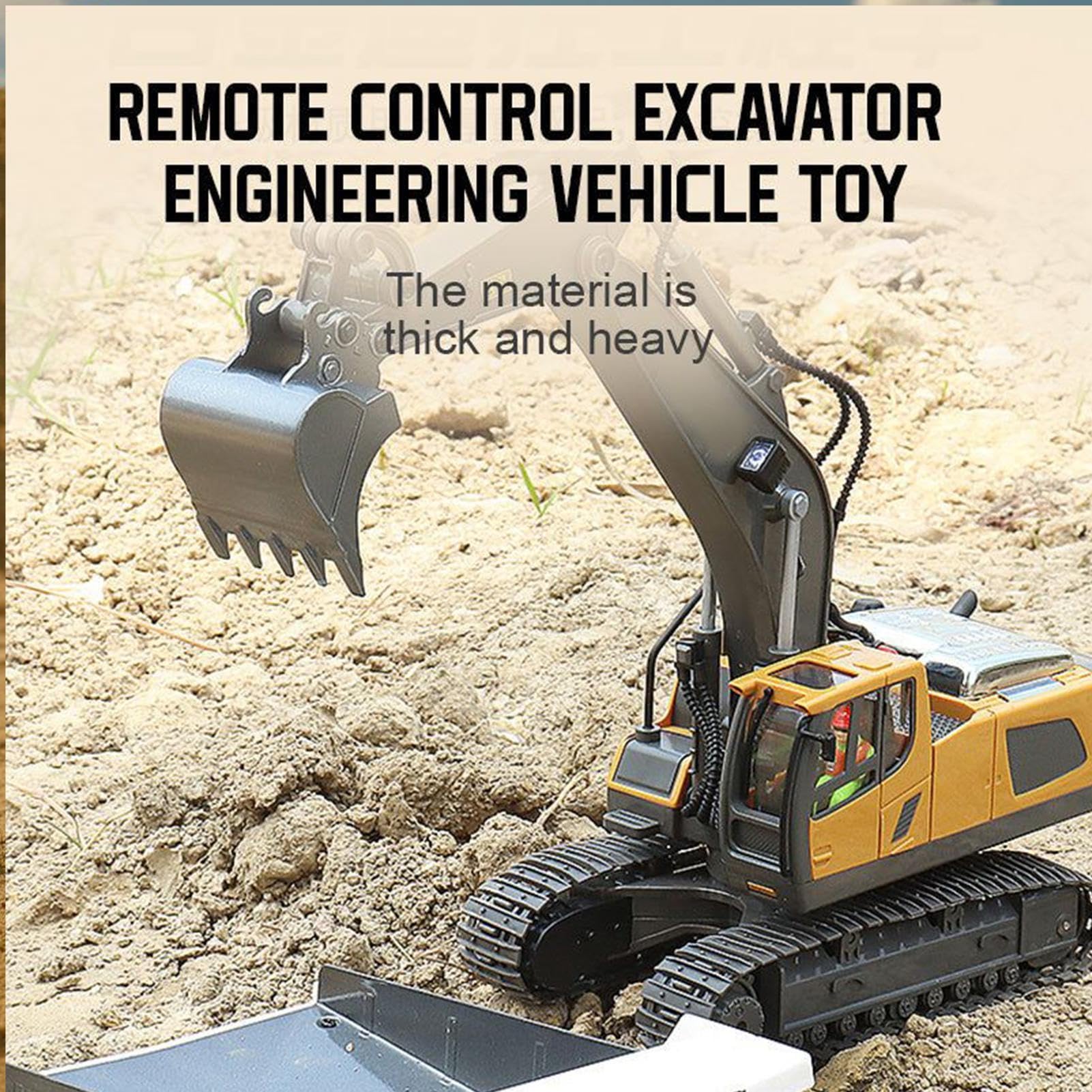 Générique Pelleteuse RC – Mini Tracteur Télécommandé | Jouet Véhicule de Construction avec Lumières & Sons, Rechargeable USB, Amusement Intérieur & Extérieur, Cadeau d’Anniversaire pour Garçons
