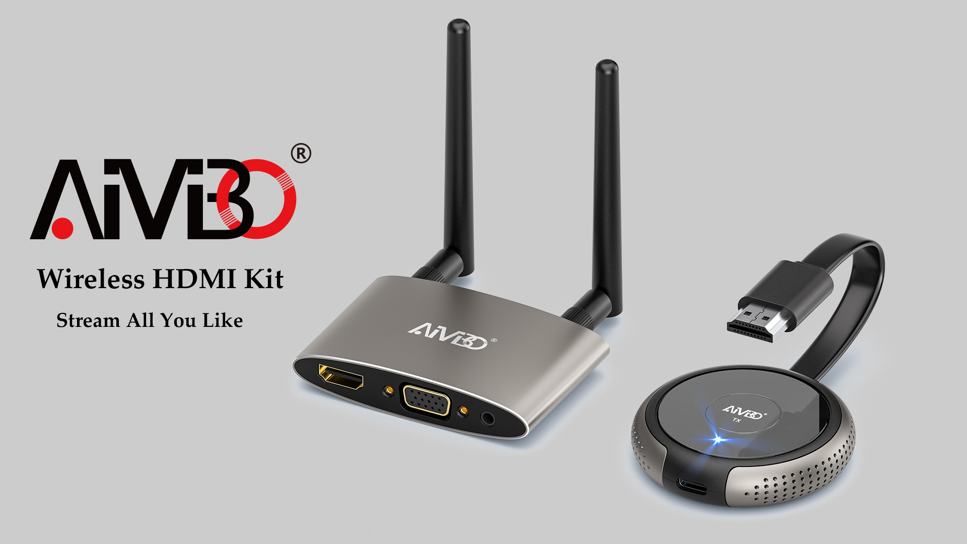 AIMIBO HDMI Sans Fil - Jusqu'à 4 Récepteurs, Transmetteur TV Sans Fil 1080p 5 8g Streaming Video Et Audio Pour Tv Box Laptop Camera Vers Tv Projecteur Monitor 165ft 50m Wireless Hdmi Fiche Technique