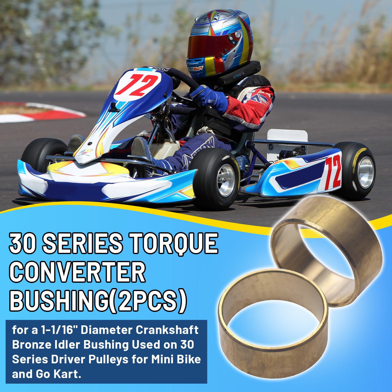 30 Series 1" Bore Torque Converter Driver Clutch 8HP Max For Mini Bike 219554A E - Foto 4