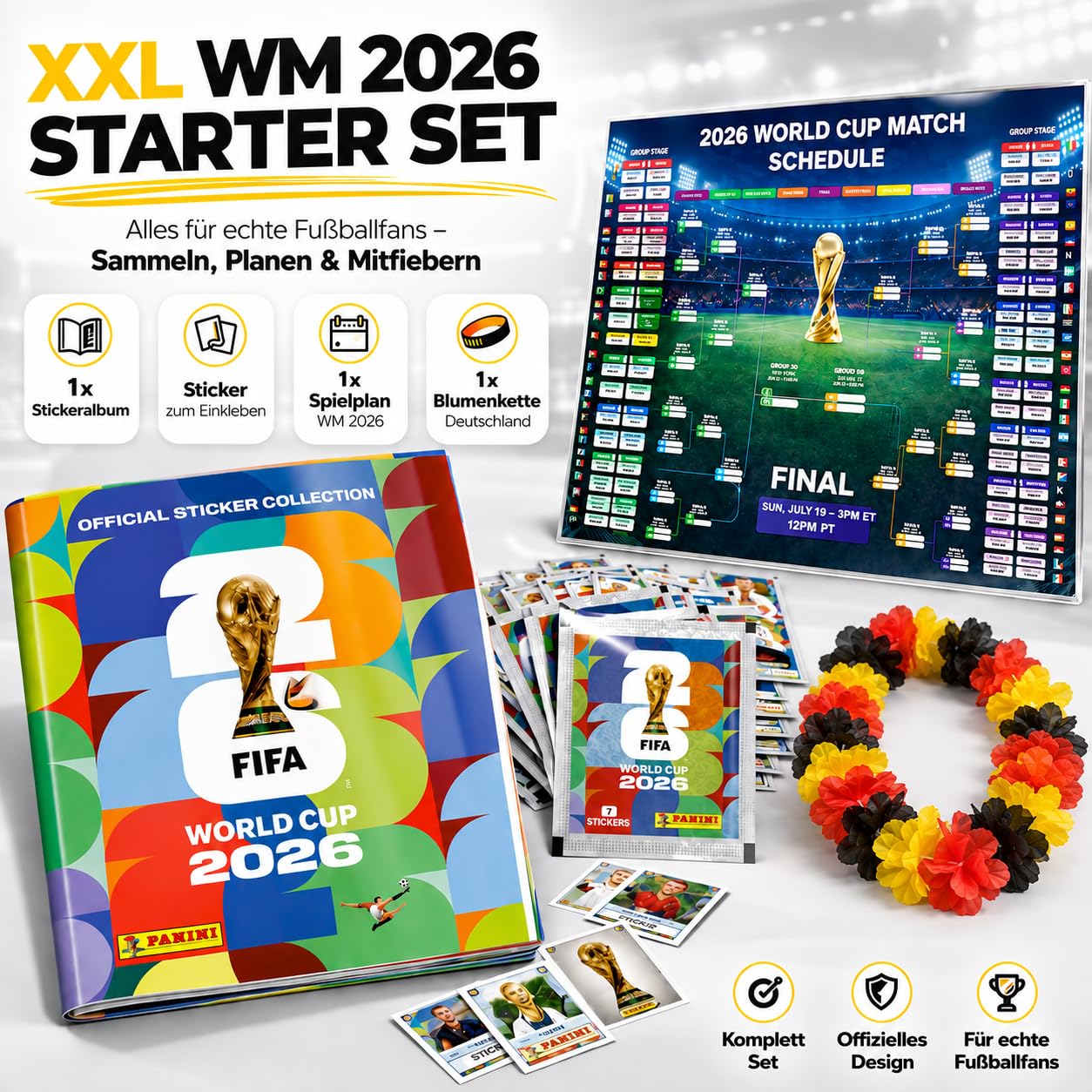 Panini Álbum Copa Mundial 2026 XXL Set con Stickers y Calendario