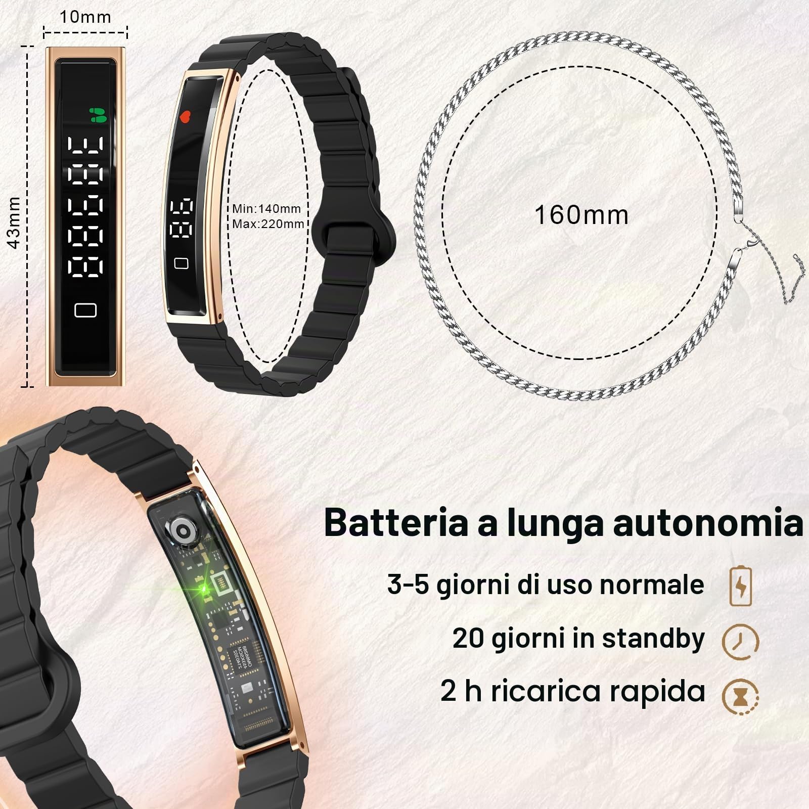Smartwatch Donna Orologio Chiamate Bluetooth: 1,27" Tondo Touch Orologi Smart Watch da Impermeabile Sport Fitness Contapassi Cardiofrequenzimetro Pressione Caloriec Oro Polso per Android iOS Telefono