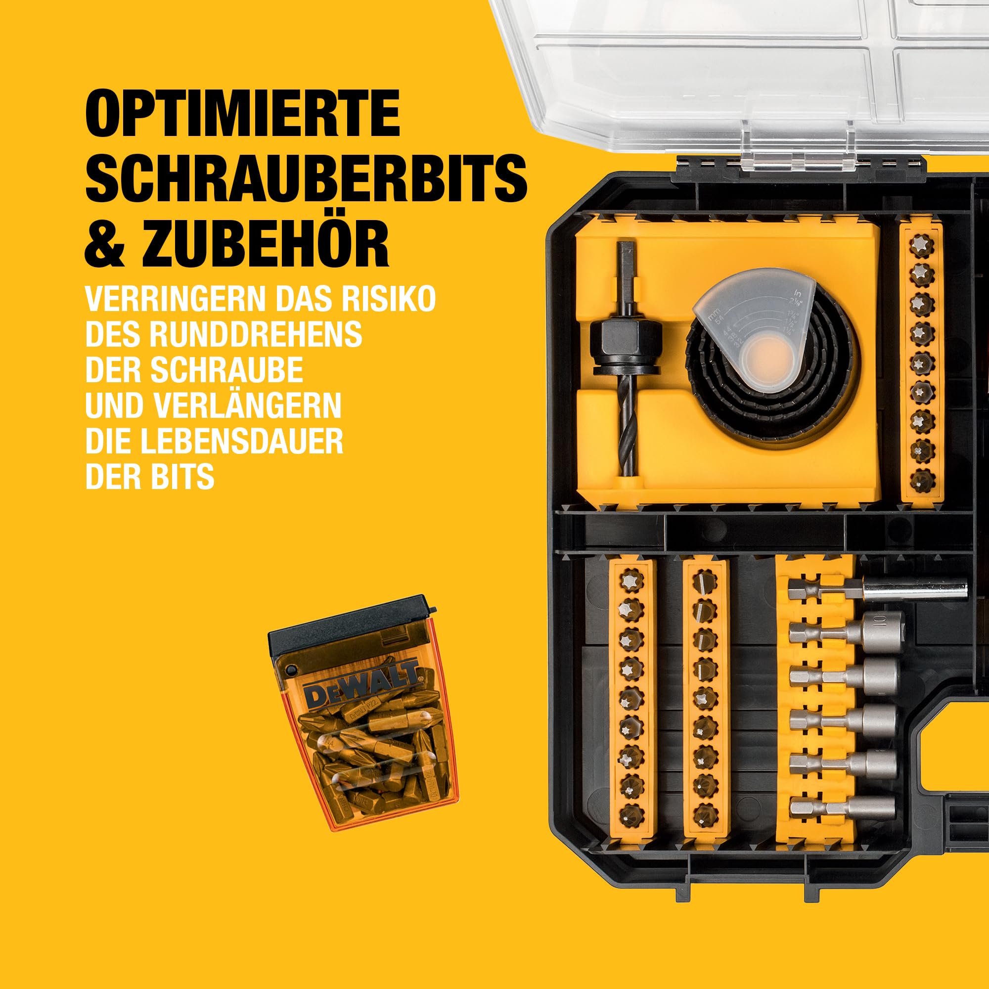 DEWALT 100-teiliges High Performance Bohr- und Schrauberbit-Set (kompatibel mit der Schublade der TSTAK-Box IV), DT71569-QZ