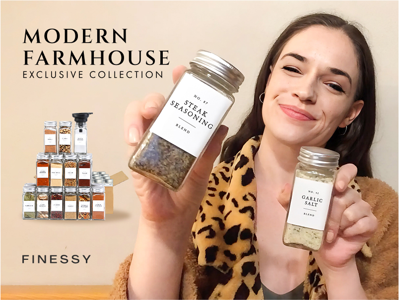 Amazon.com: FINESSY Glass Spice Jars with Labels with Metal Lids