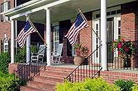 Vista 2 de 56" Wooden Flag Pole for House Pack of 2 Improved Design Tangle Free Adjustable Rotating Rings Heavy Duty Flag Poles for Outside Fit Most Flag Sizes