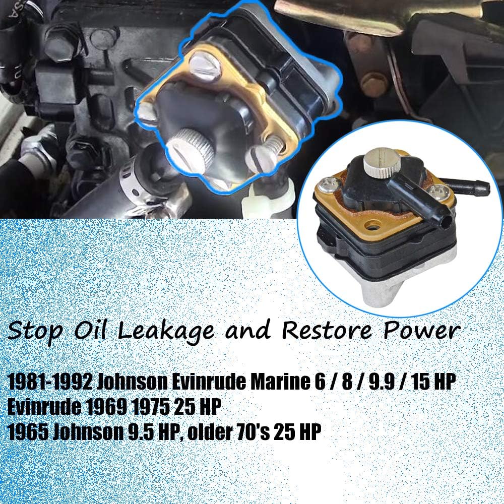 18-7350 Outboard Fuel Pump Replacement for Johnson Evinrude 6hp 8hp 9.9hp 15hp 1981-1992 Seahorse 397839 391638 395091 397274 Mallory 9-35350 Sierra GELUOXI