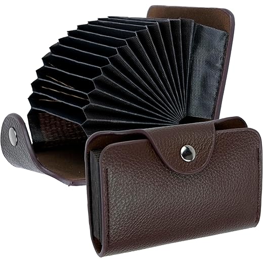 Leather Card Holder Wallet 12 Slots 2 cm