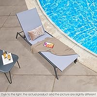 Vista 4 de COSTWAY Sillón reclinable para patio, con respaldo ajustable de 6 posiciones, para jardín y piscina