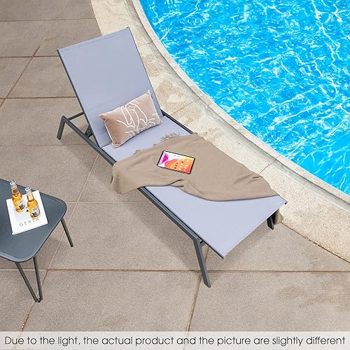 Miniatura 4 de COSTWAY Sillón reclinable para patio, con respaldo ajustable de 6 posiciones, para jardín y piscina
