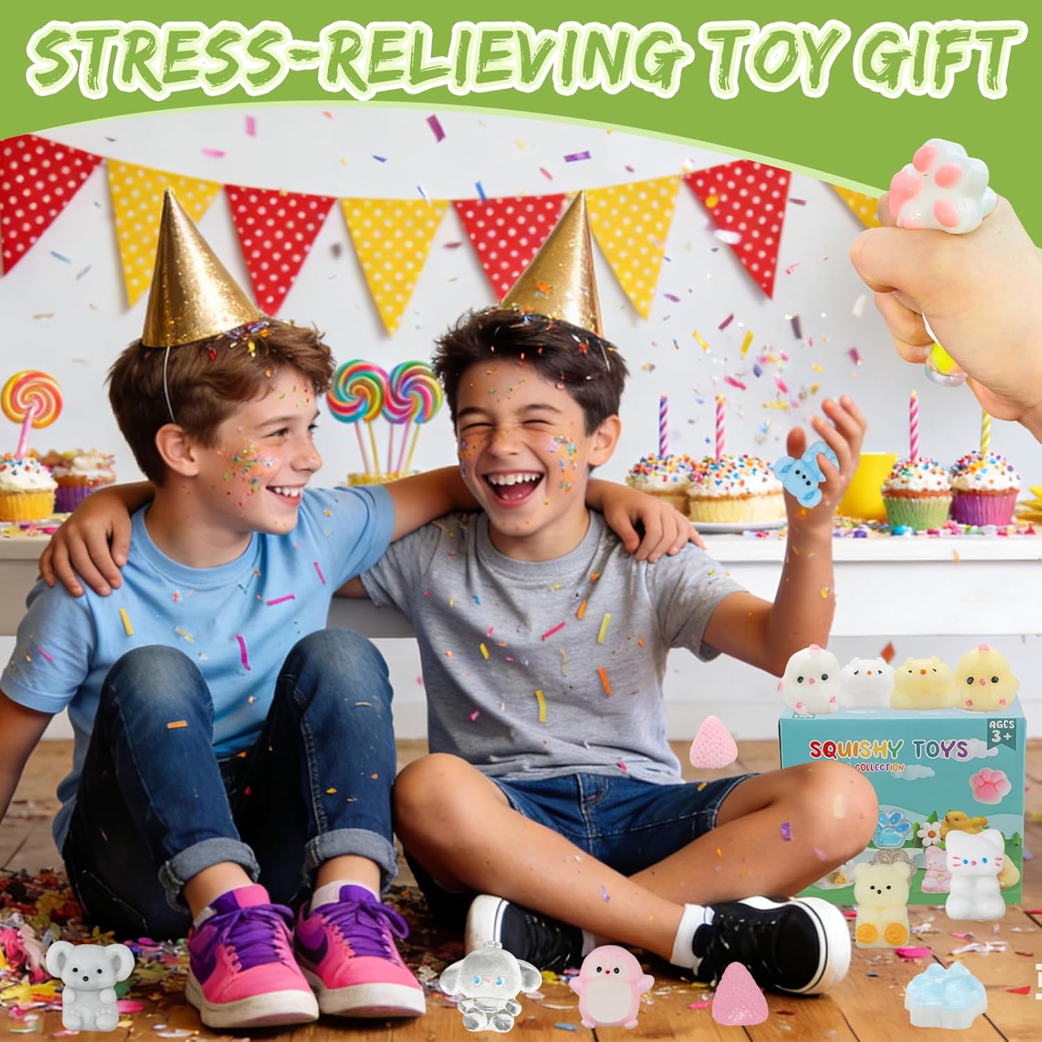 28pcs Squishy Pack,Fidget Toys Kit,Include taba Squishies Party Favors for Kids 4-8 8-12 Treasure Box Toys for Classroom Birthday Xmas Gifts Goodie Bag Stocking Stuffers for Teens (28pcs)