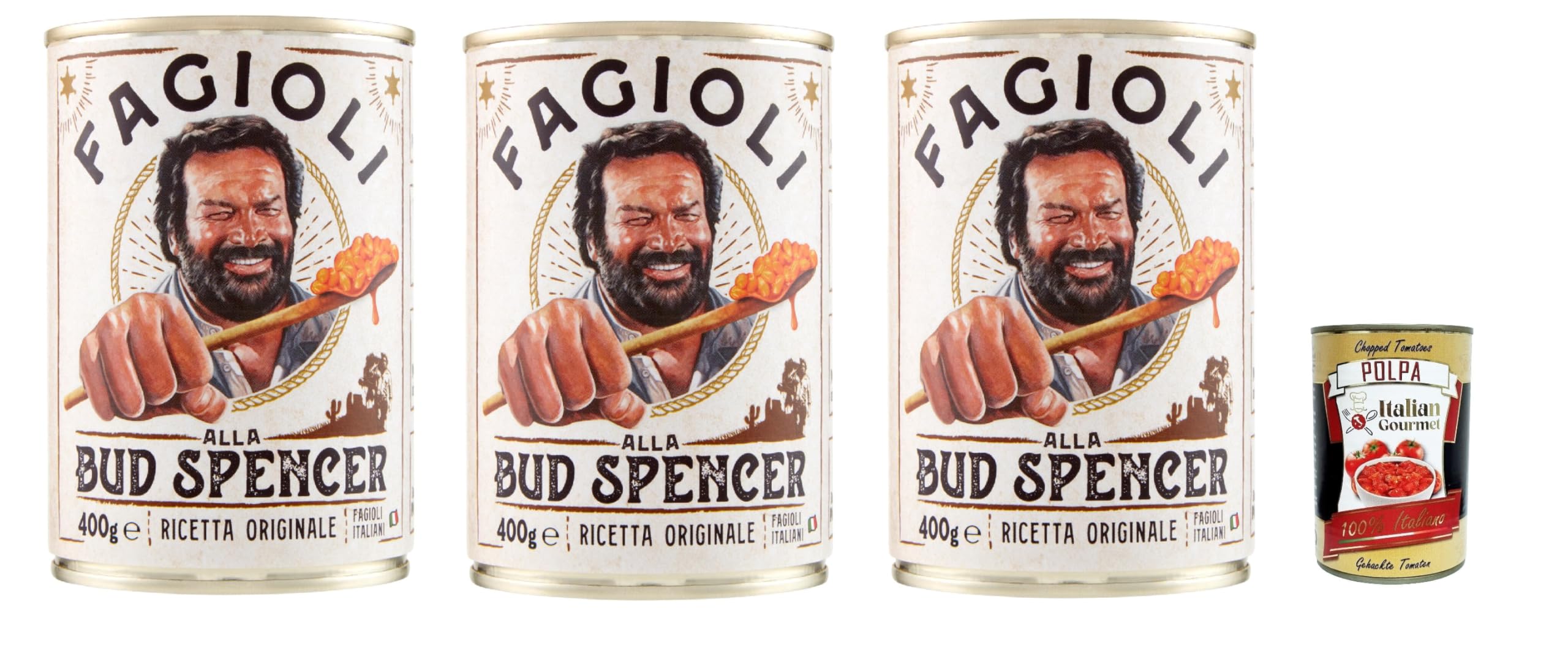 Fagioli alla Bud Spencer – Frijoles blancos con salsa de tomate, lata de 3 x 400 g | receta italiana original | Listo para Rechaud | Fuente de proteínas | Ideal Camping & Comidas rápidas + Italian