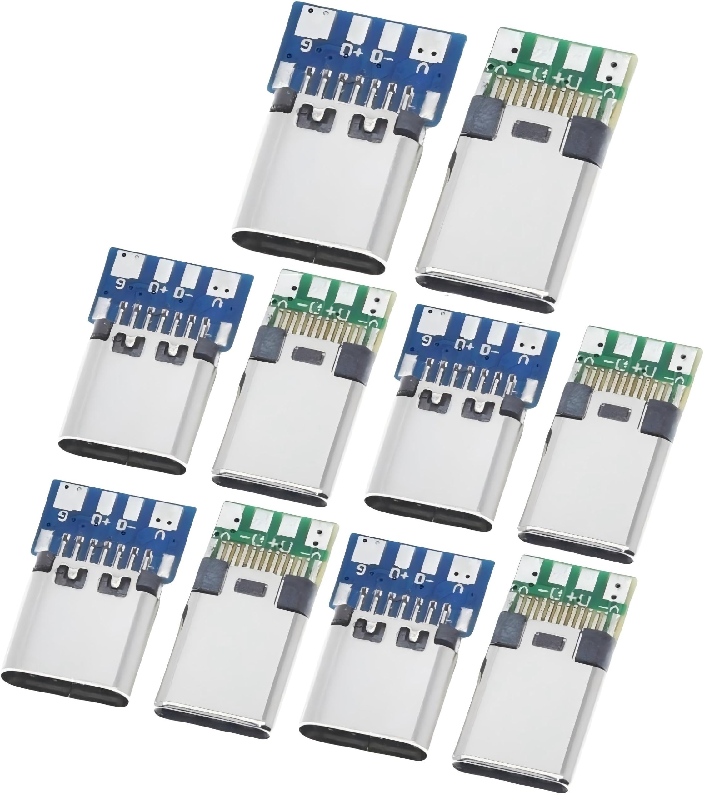 10 Pcs USB 3.1 Type C Connector 24 Pins Male and Female Plug Socket Adapter (5Pcs Male Head X 5PcsFemale Head) USB C Breakout Board for PCB Board Module