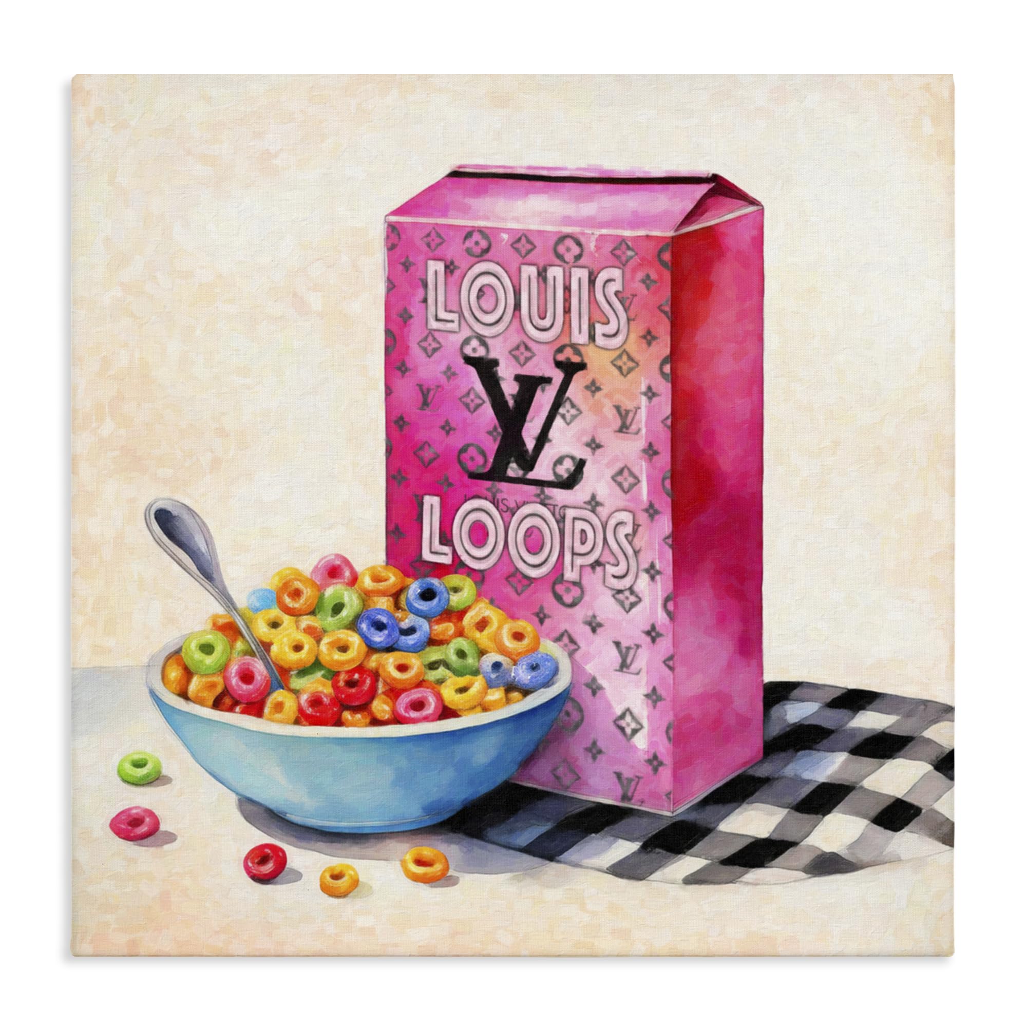 Stupell Industries Unframed 'Fashion Loops Cereal'| Canvas Art