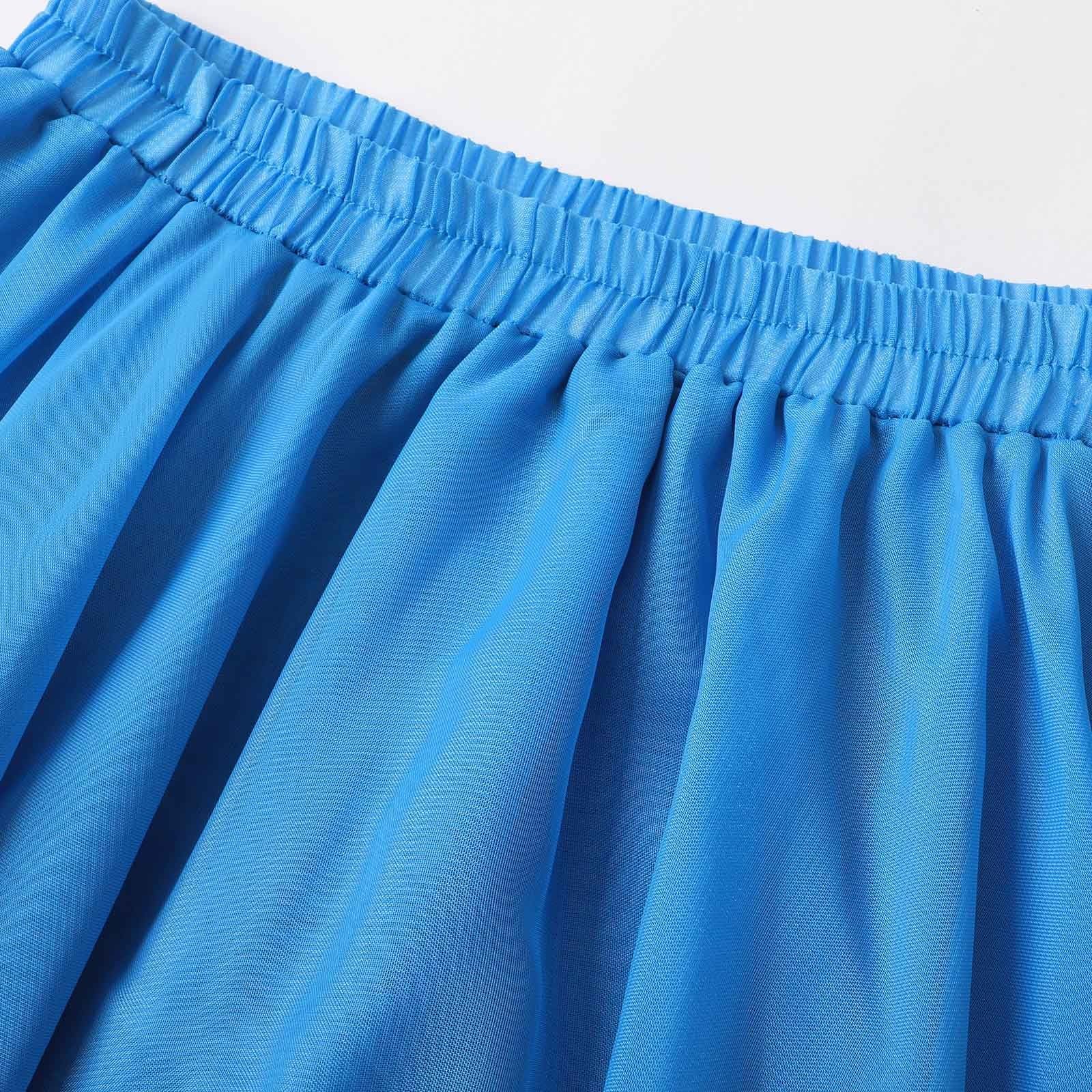 Generisch 2026 Gonna avvolgente in chiffon a tre strati con spacco alto, orlo arrotolato per spettacoli di danza del ventre durante le esibizioni di carnevale