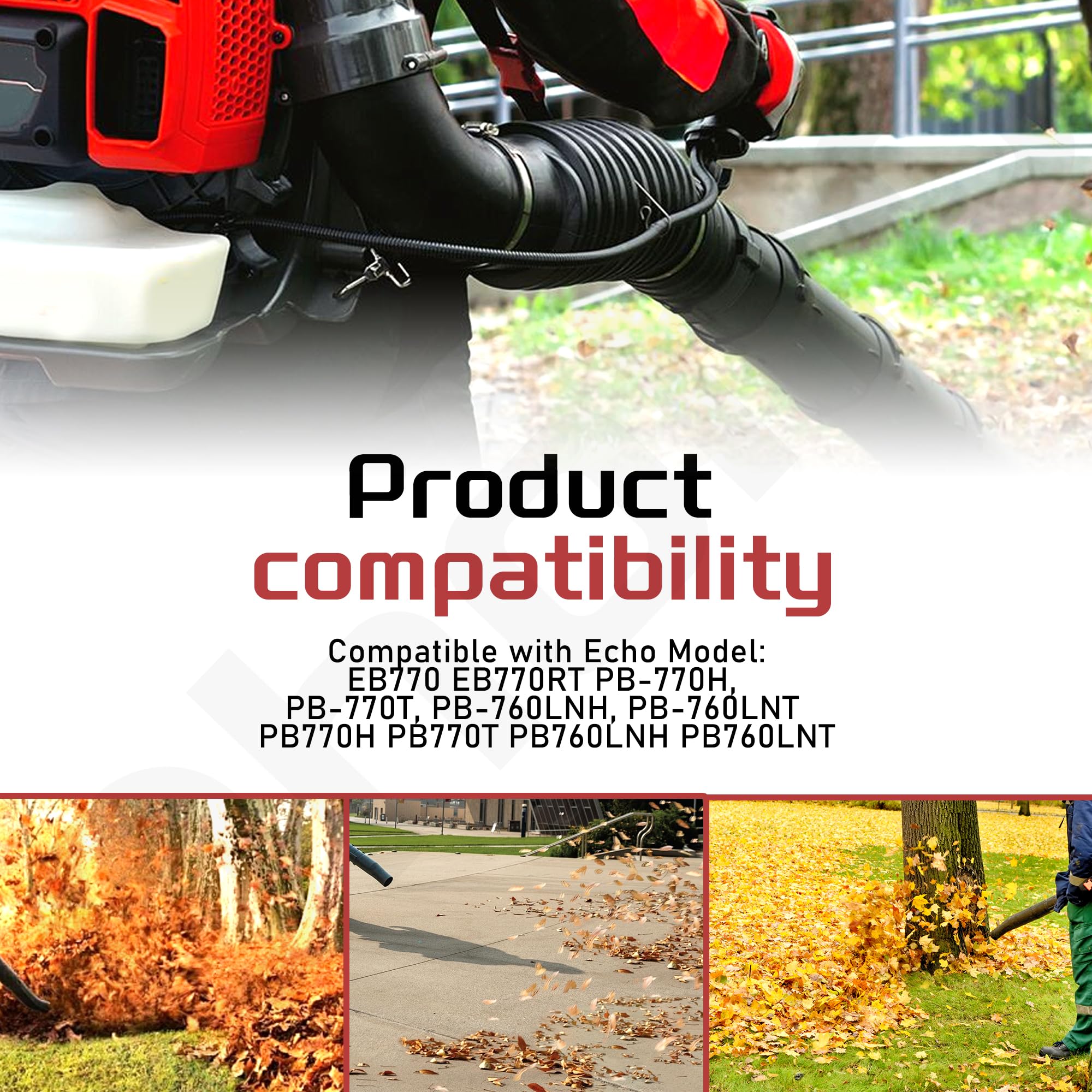 Ohoho E164000090 Tubo de soplador flexible - Compatible con Echo E164000090 EB770 EB770RT PB770H PB770T PB760LNH PB760LNT PB-770H, PB-770T, PB-760LNH, PB-760LNT