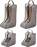 NAFJYR 4-Pack Waterproof Dustproof Boot Storage Bags for Cowboy Boots - 2 Tall 2 Short, Travel Portable Shoe Organizers