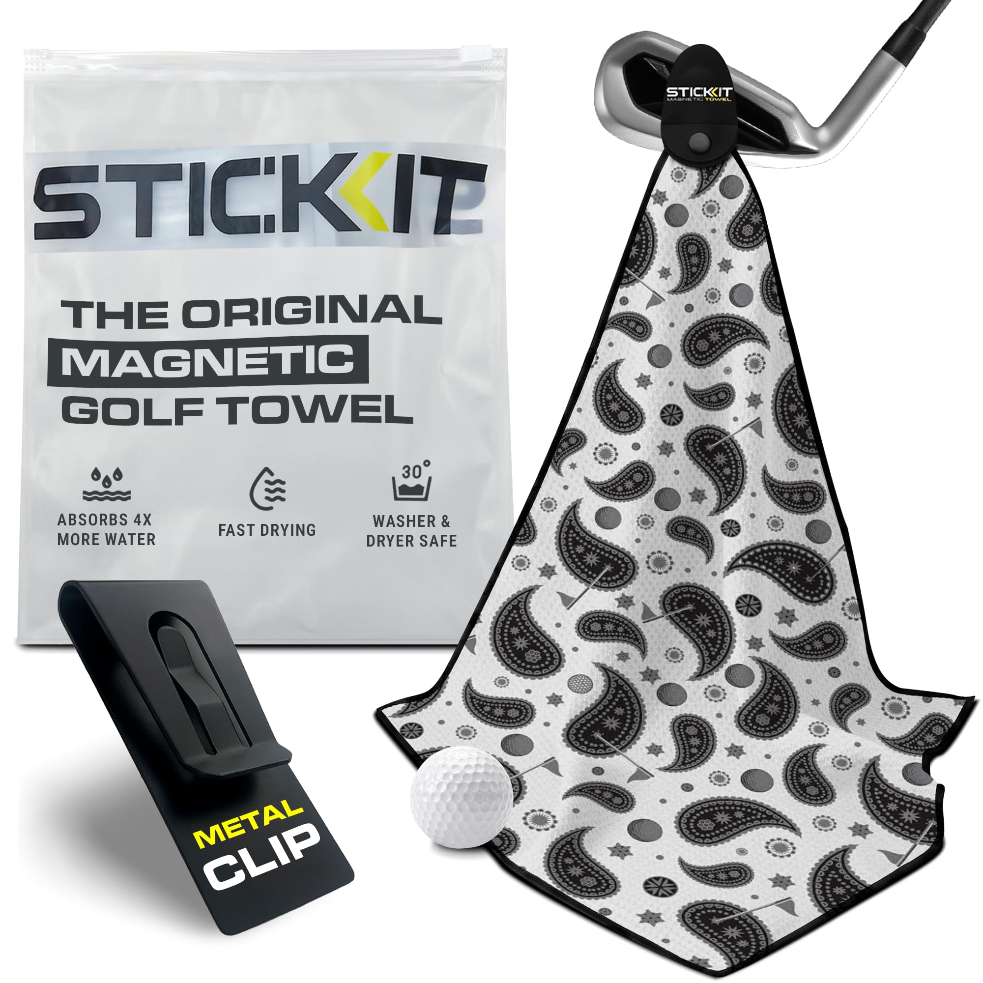 STICKIT Magnetic Golf Towel - Waffle Weave Golf Towel - 29” x 29”