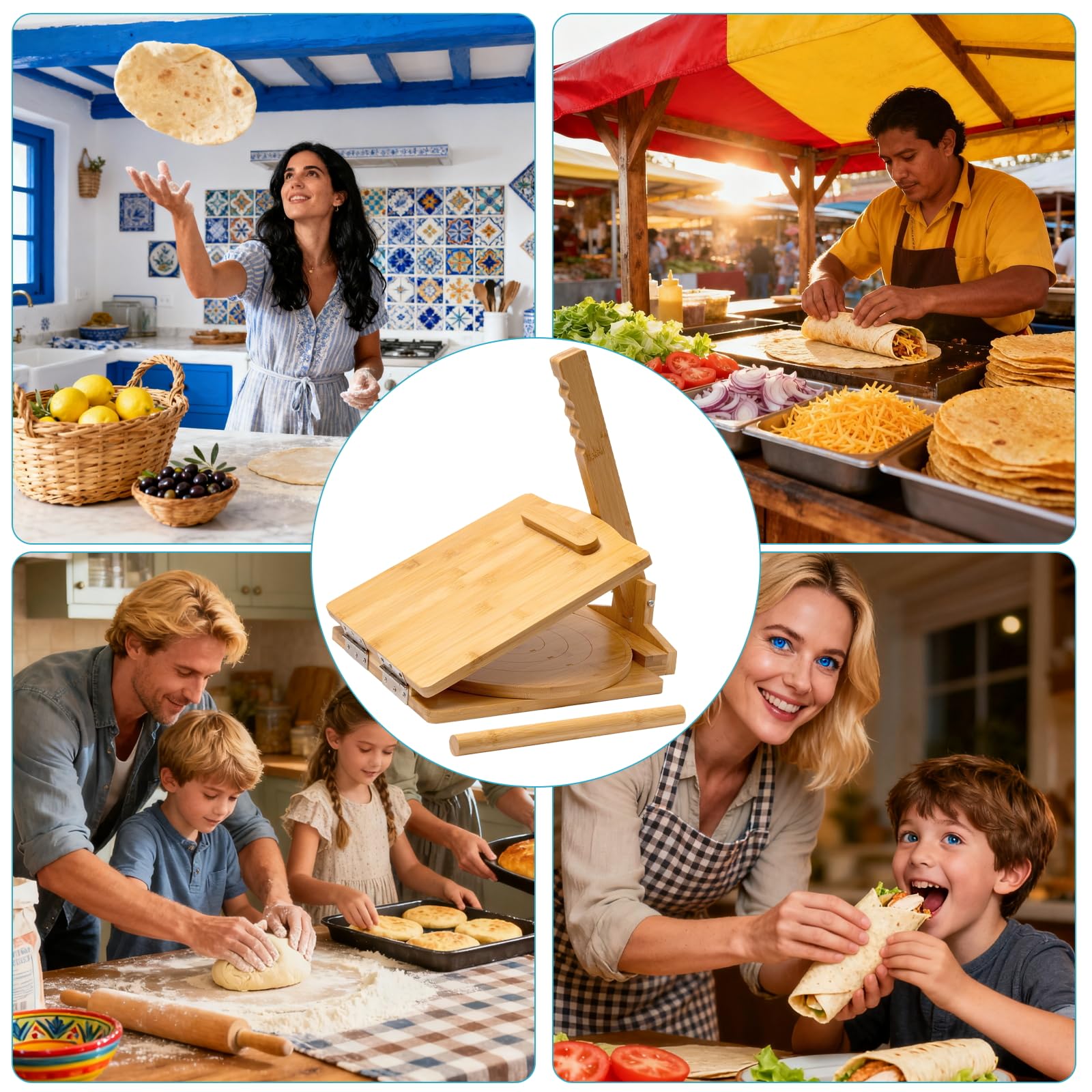 Wooden Tortilla Press - Make Authentic Corn Tortillas -6