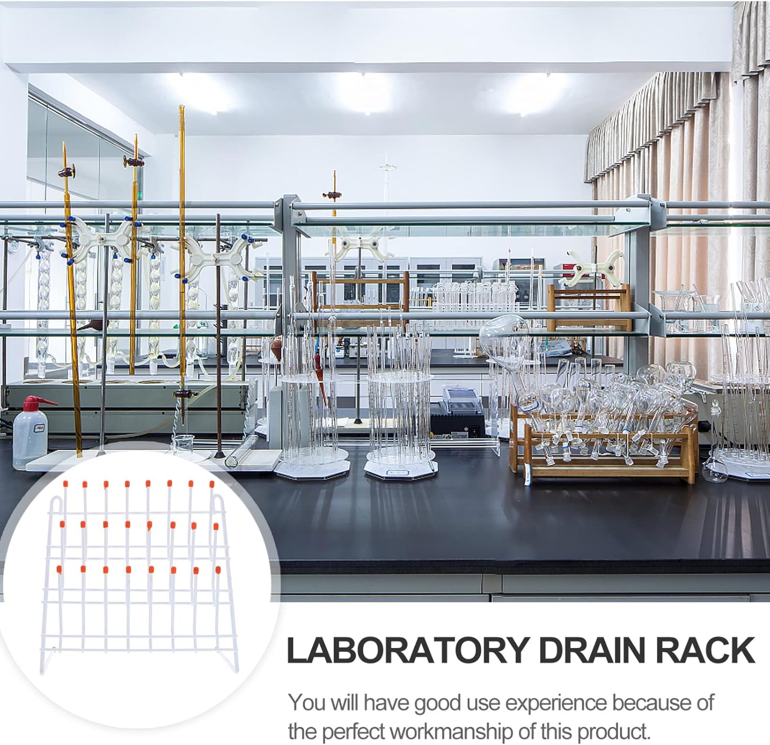 iplusmile Peg Wall Glassware Drying Rack Peg Metal Wire Lab Glassware Rack - Self-Standing/Wall-Mount Tube Draining Rack Cleaning Equipment for Laboratory - 11.8x11.8x4.5 Inch Artwork Drying Rack