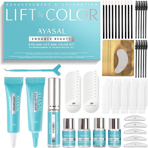 AYASAL Lash Lift Kit: Korean Formula Eyelash Perm, Non-Irritating Gentle Eyelash Lift Kit, Thio-Free Formula for Lash Lifting and Coloring - with Detailed Instructions for Home Use
