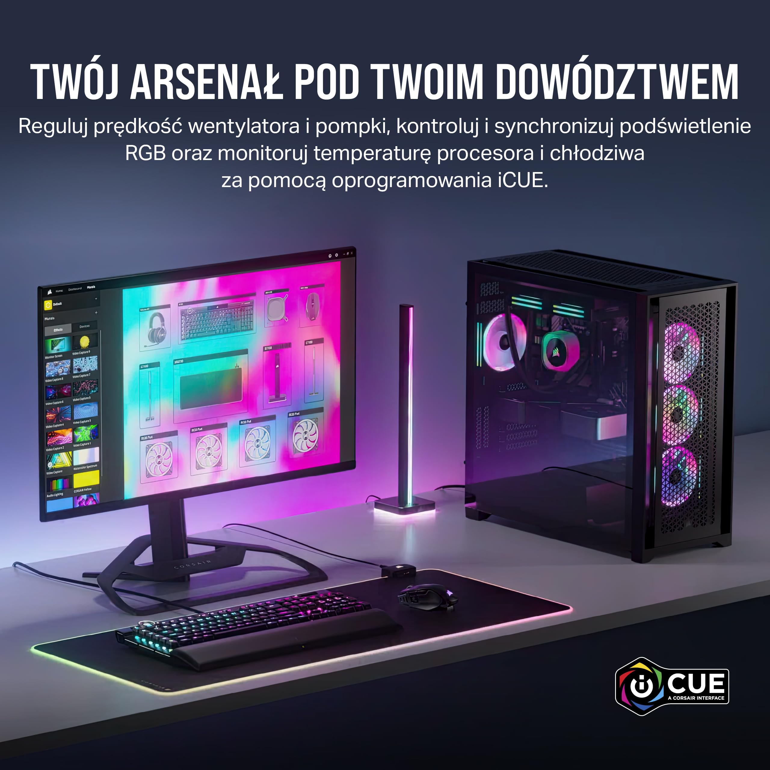 Corsair iCUE LINK QX140 RGB 120 mm Wentylatory – 2x Zestaw — Czarny | Magnetyczna kopuła, zestaw startowy z kontrolerem iCUE LINK, wydajne chłodzenie