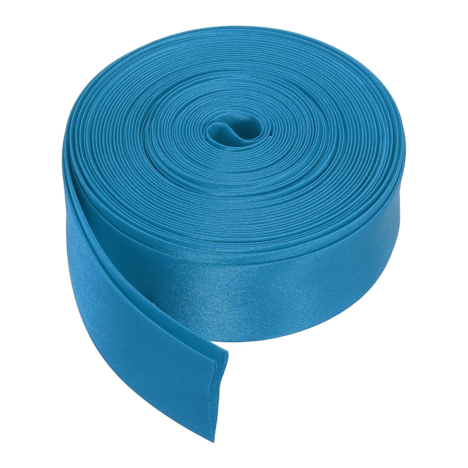 sourcing map Double Fold Bias Tape for Sewing, 1 Inch x 5.5 Yards Satin Bias Binding Tape Continuous Bulk for Quilting Blanket Binding Seaming Hemming Fabric Piping DIY Craft, Peacock Blue — image 1