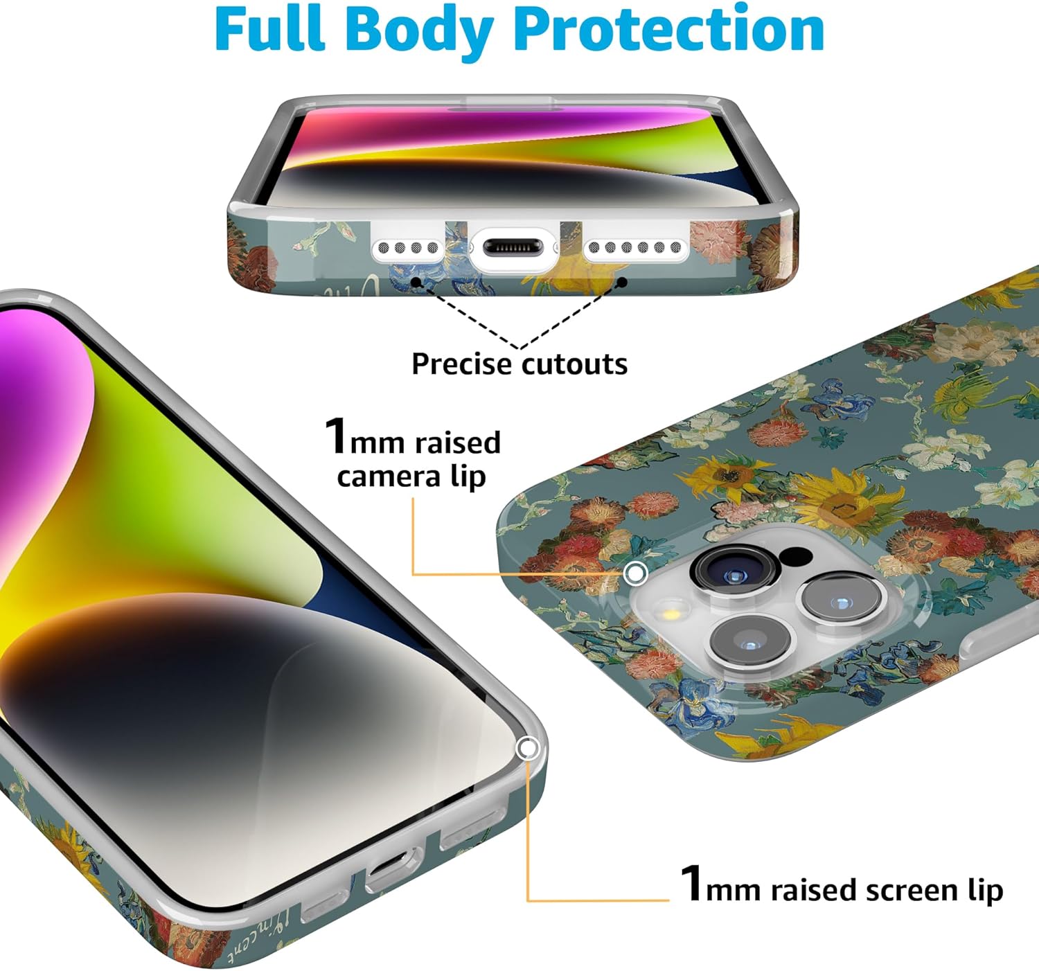 Casely iPhone 15 Pro Max Case | Van Gogh | Vincent's Flowers | Compatible with MagSafe | Classic Ultra Slim Design